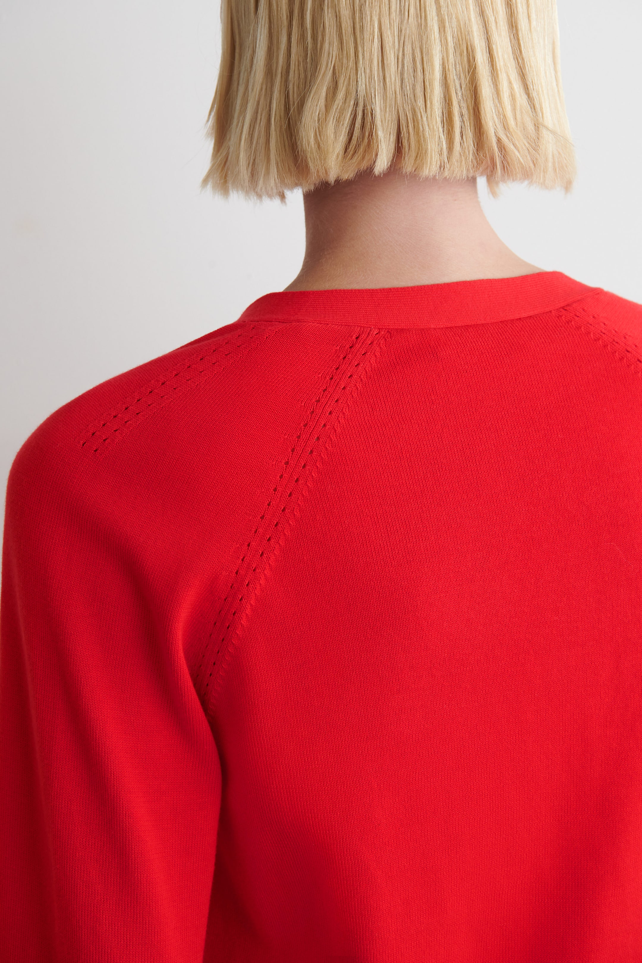 KNITTED COTTON V-NECK CARDIGAN
