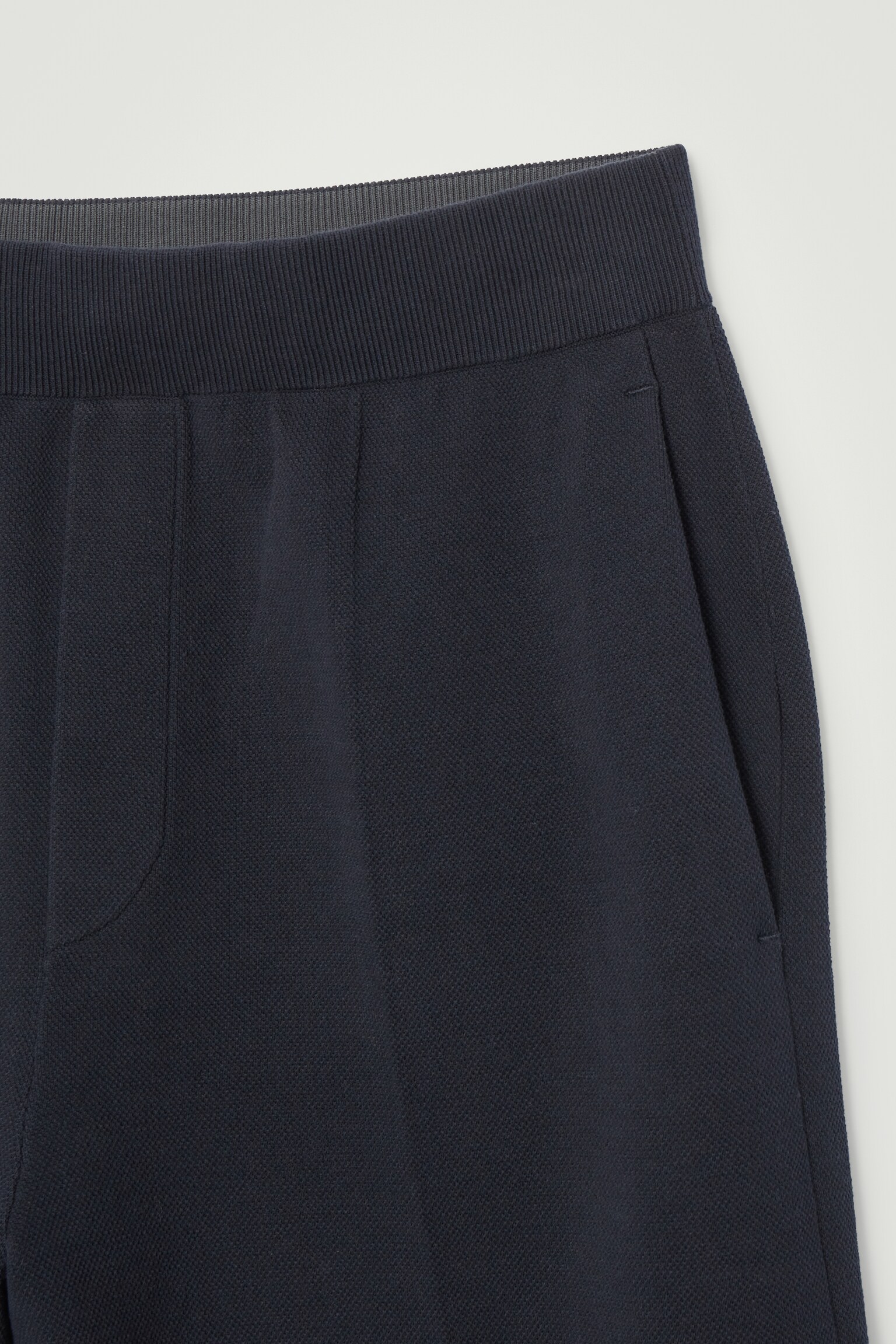 BERMUDA OVERSIZE EN MAILLE DOUBLE FACE - BLEU MARINE - 2
