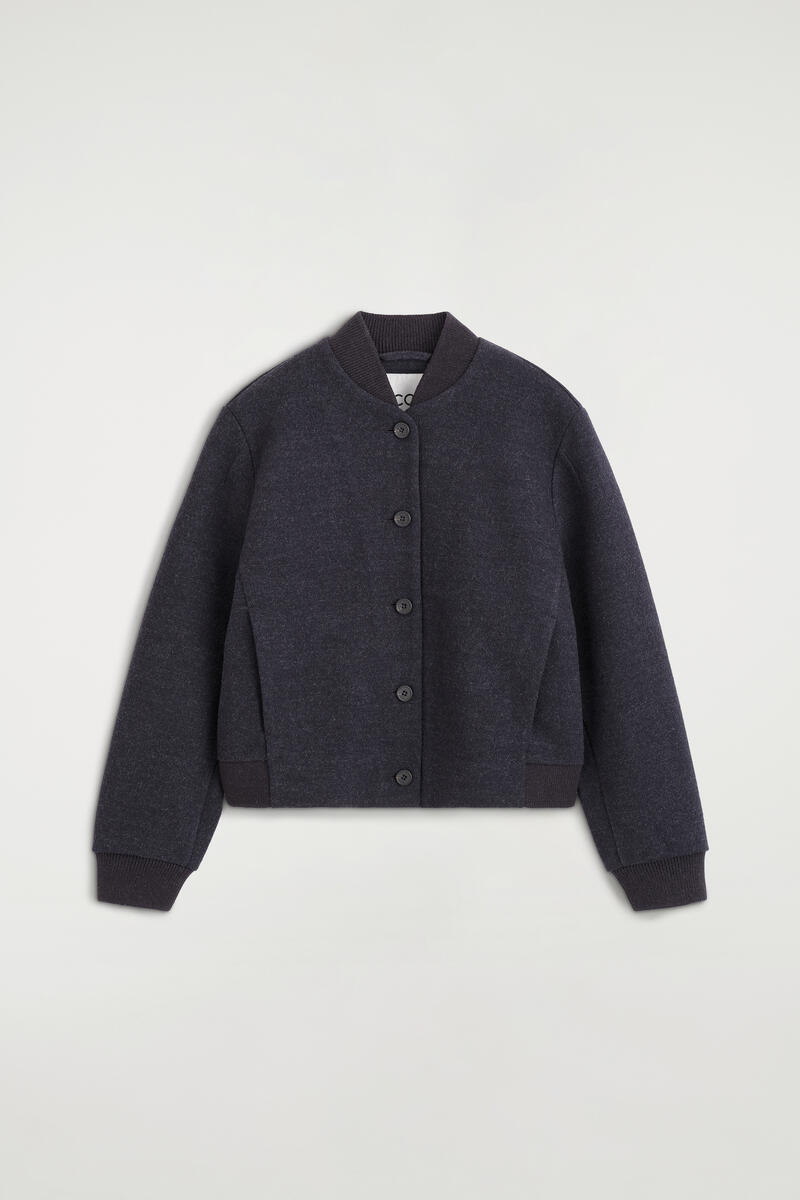 Boiled Wool-Blend Bomber Jacket