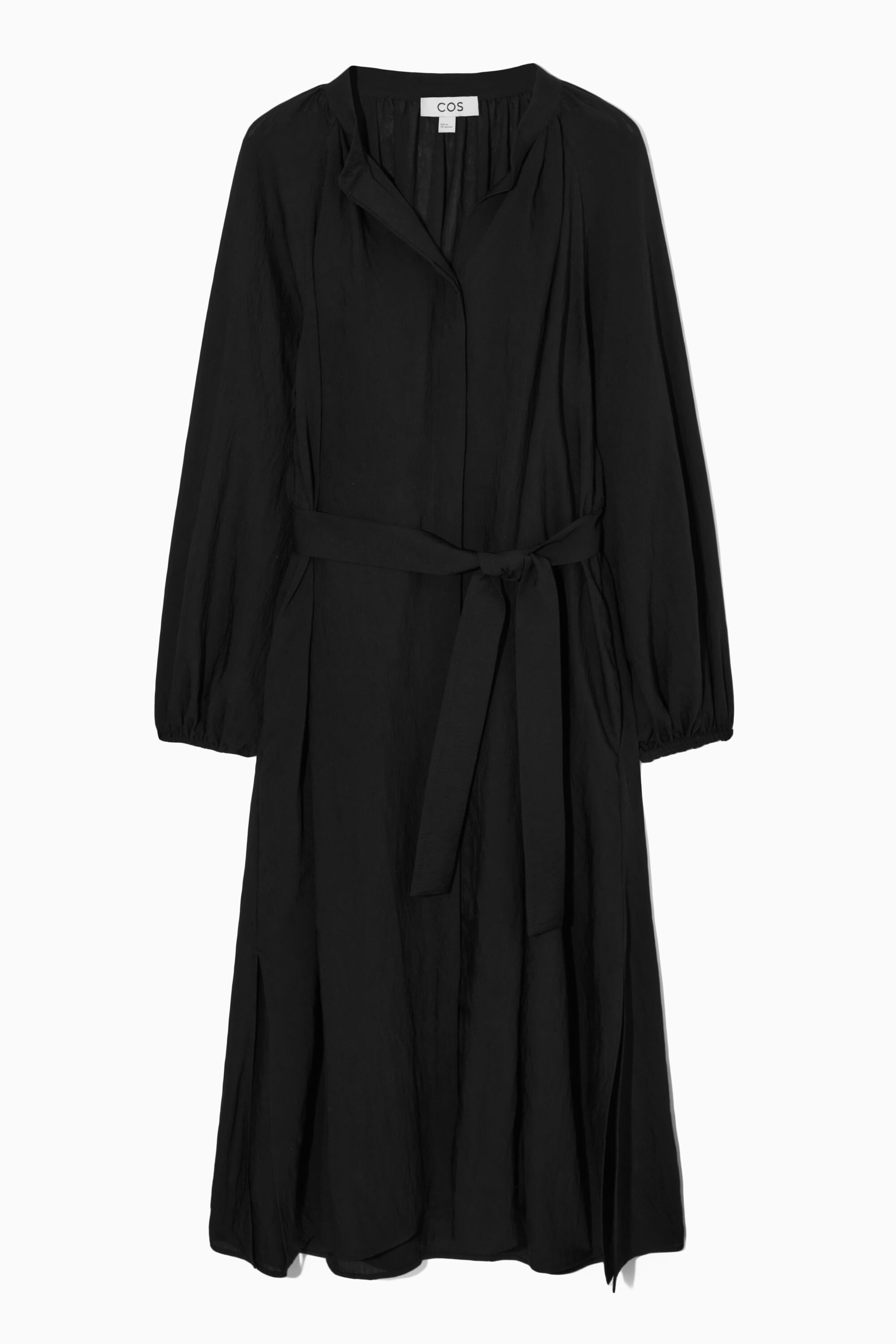 BELTED MIDI SHIRT DRESS - BLACK | COS