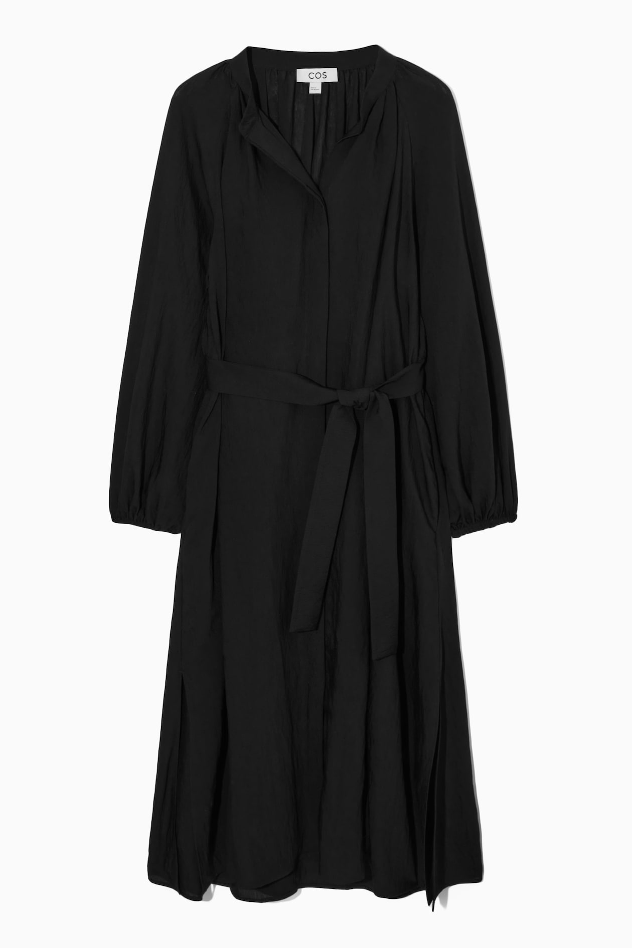 ROBE-CHEMISE CEINTURÉE MIDI NOIR COS