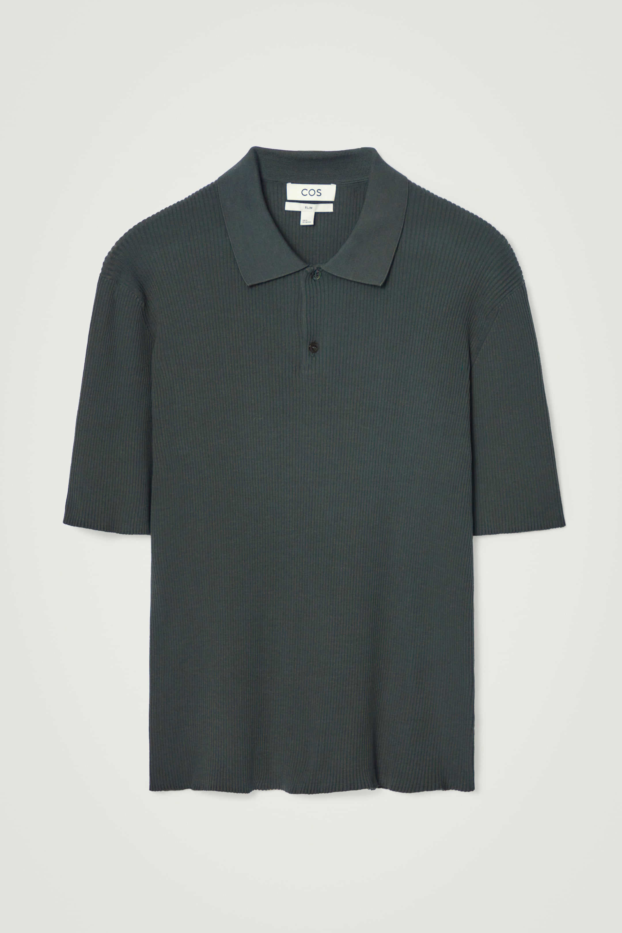 Ingrandisci l'immagine: SLIM RIBBED-KNIT POLO SHIRT - DARK GREEN - UOMO | H&M CH 1