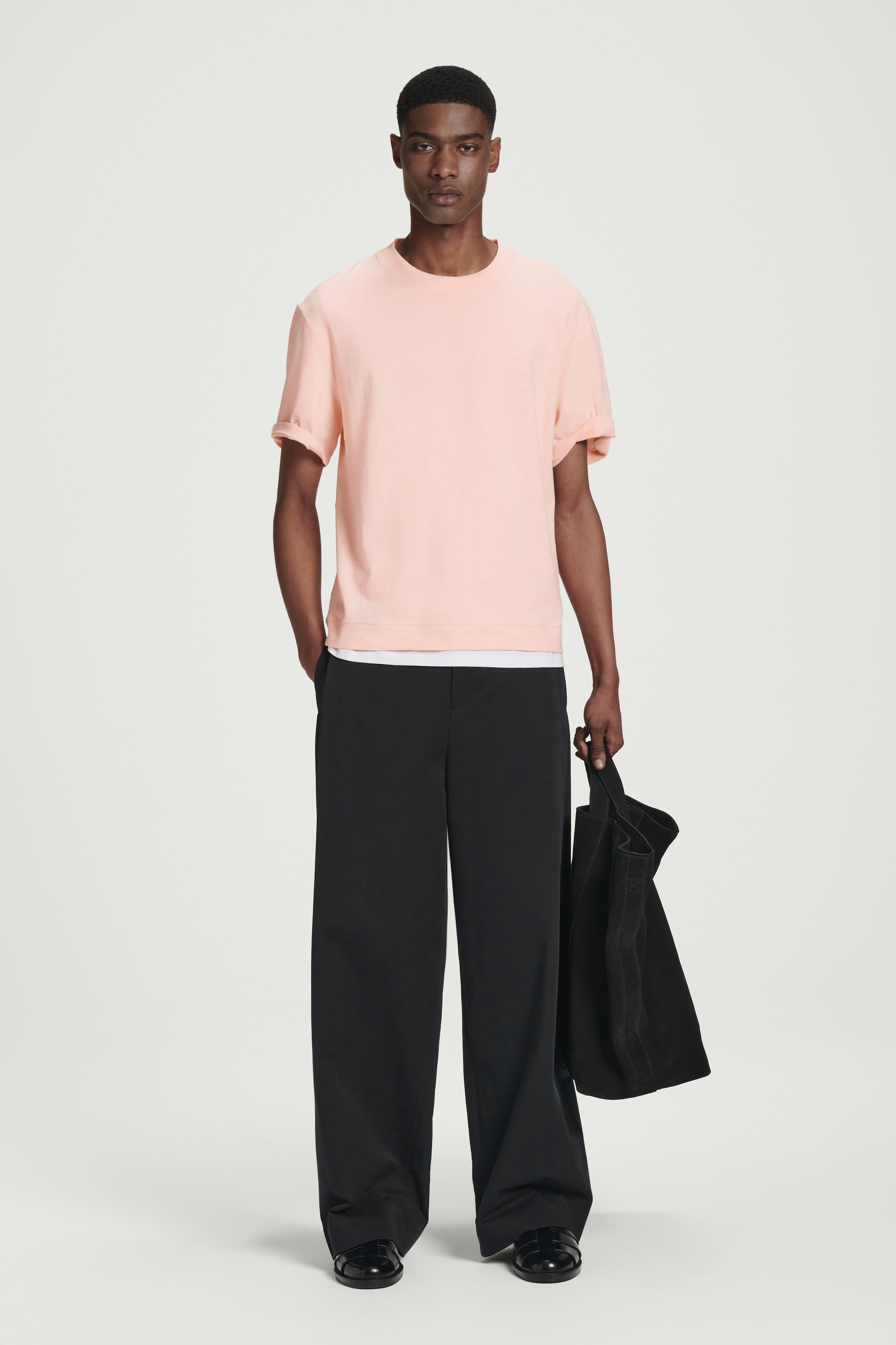 Visualizza immagine più grande: T-SHIRT IN COTONE E LINO FIAMMATO TAGLIO RILASSATO - ALBICOCCA - UOMO | H&M IT 5