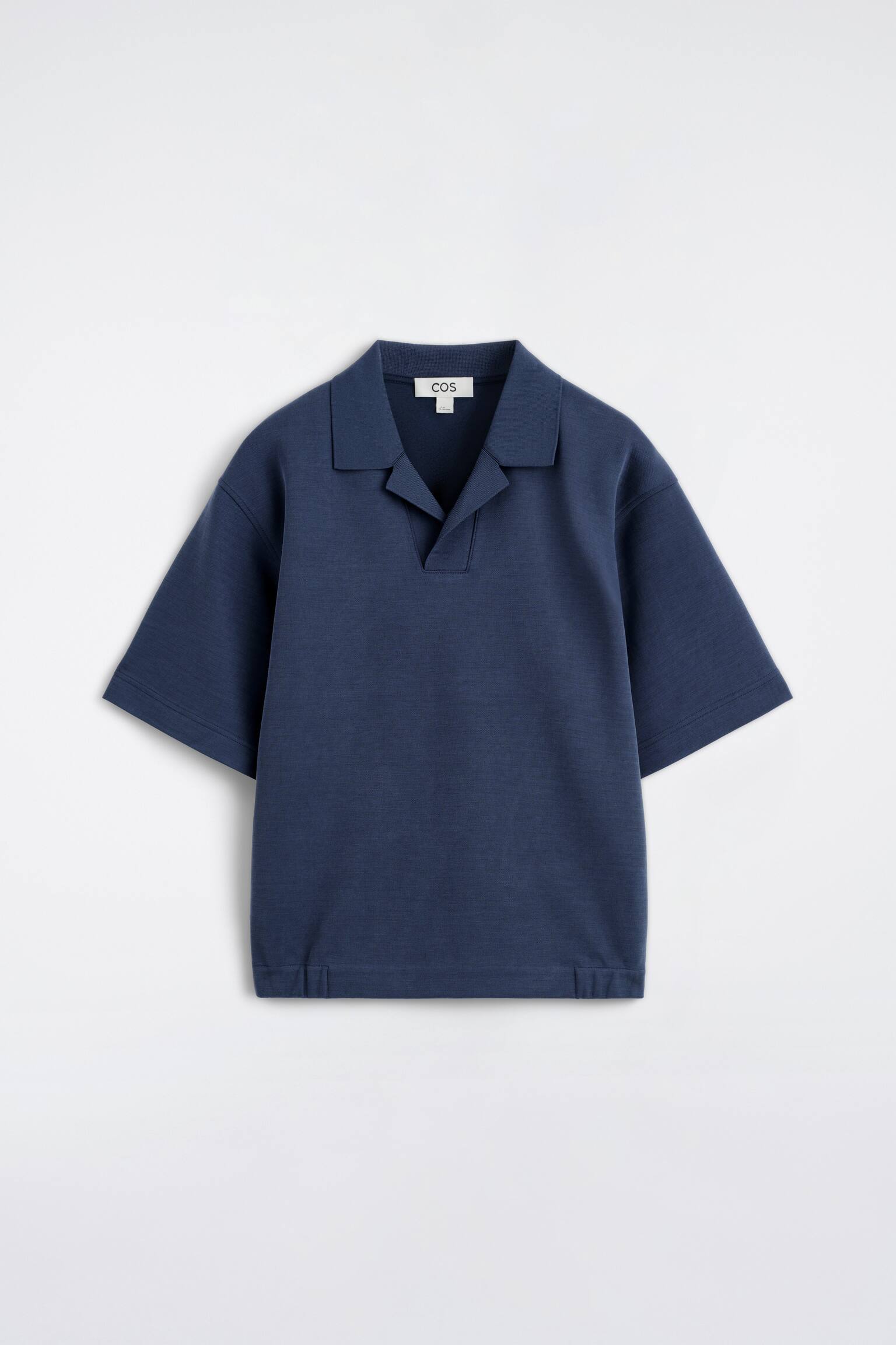 POLO DE TWILL DE ALGODÓN CON DOBLADILLO ELÁSTICO - AZUL MARINO - 2