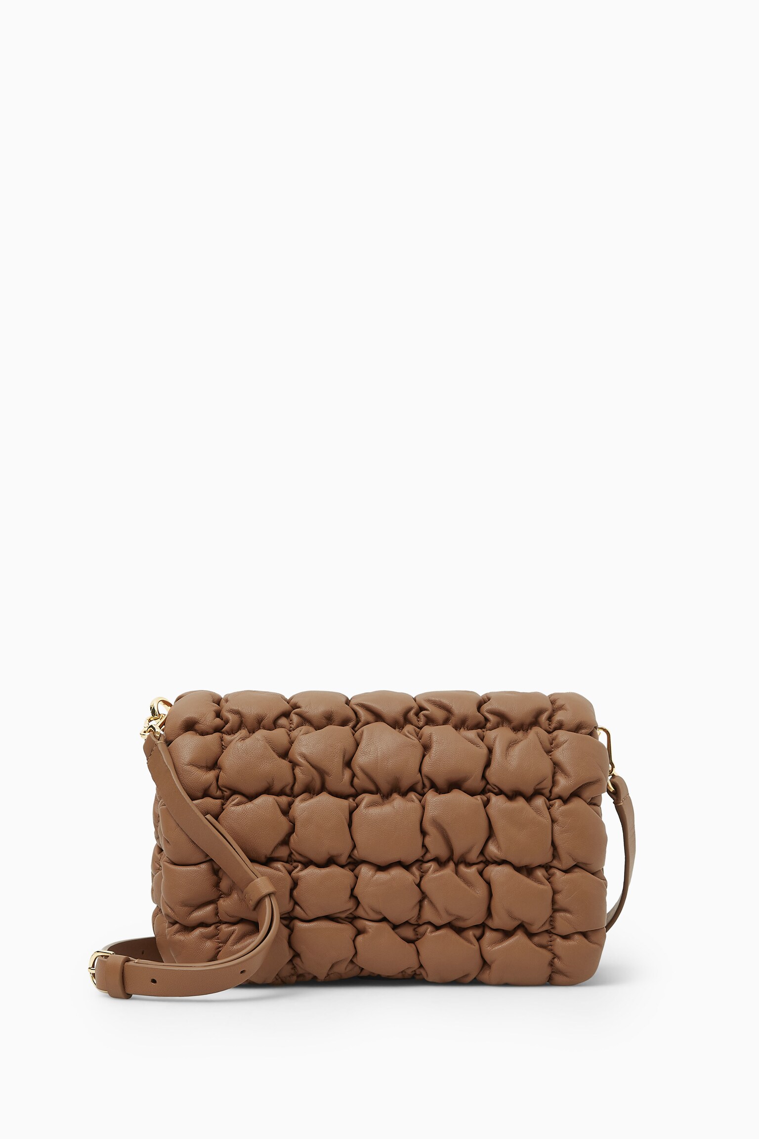 SAC BANDOULIÈRE MATELASSÉ - CUIR - BEIGE/NOIR