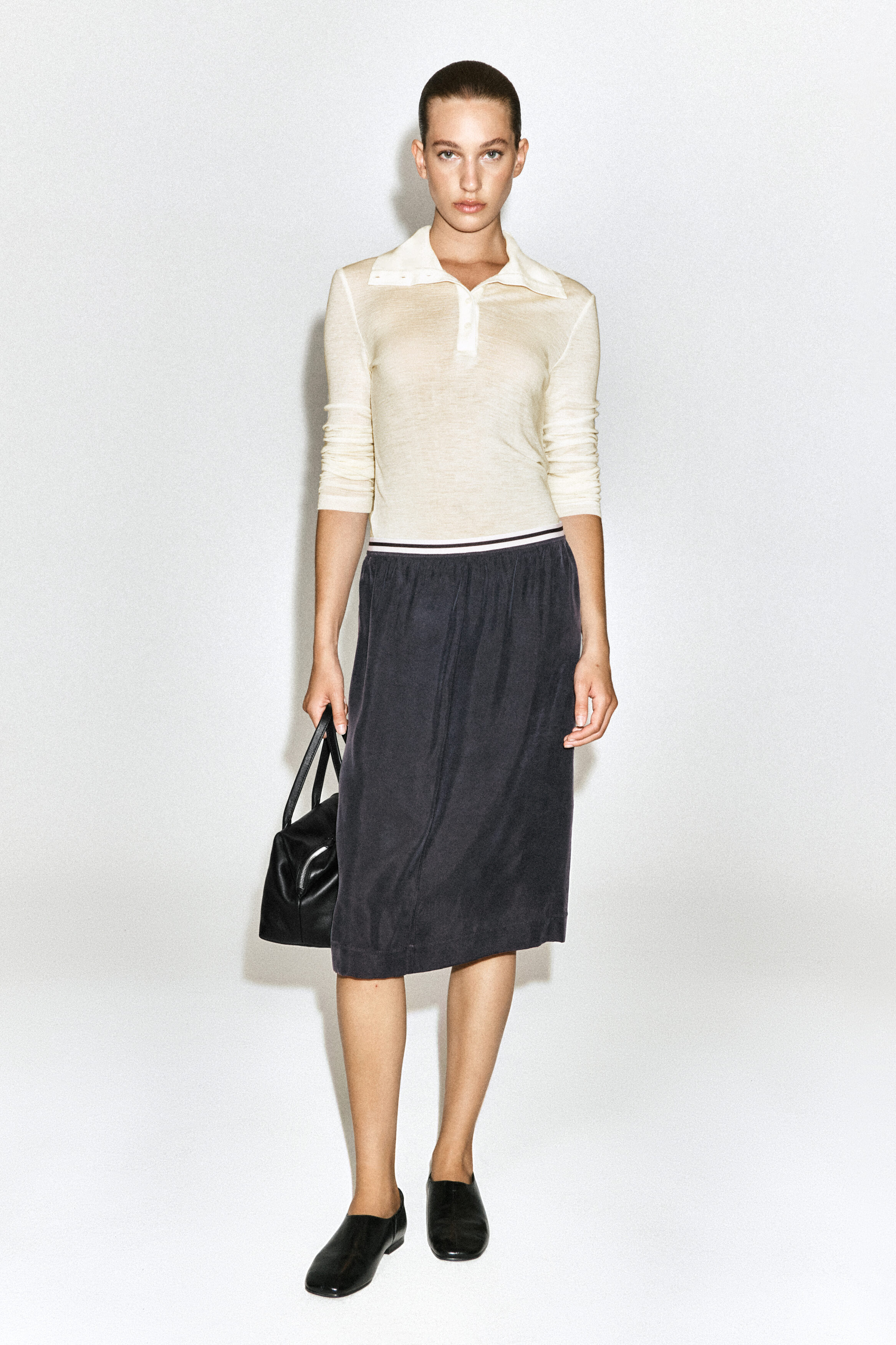 CONTRAST-PANEL PENCIL SKIRT - thumbnail 3