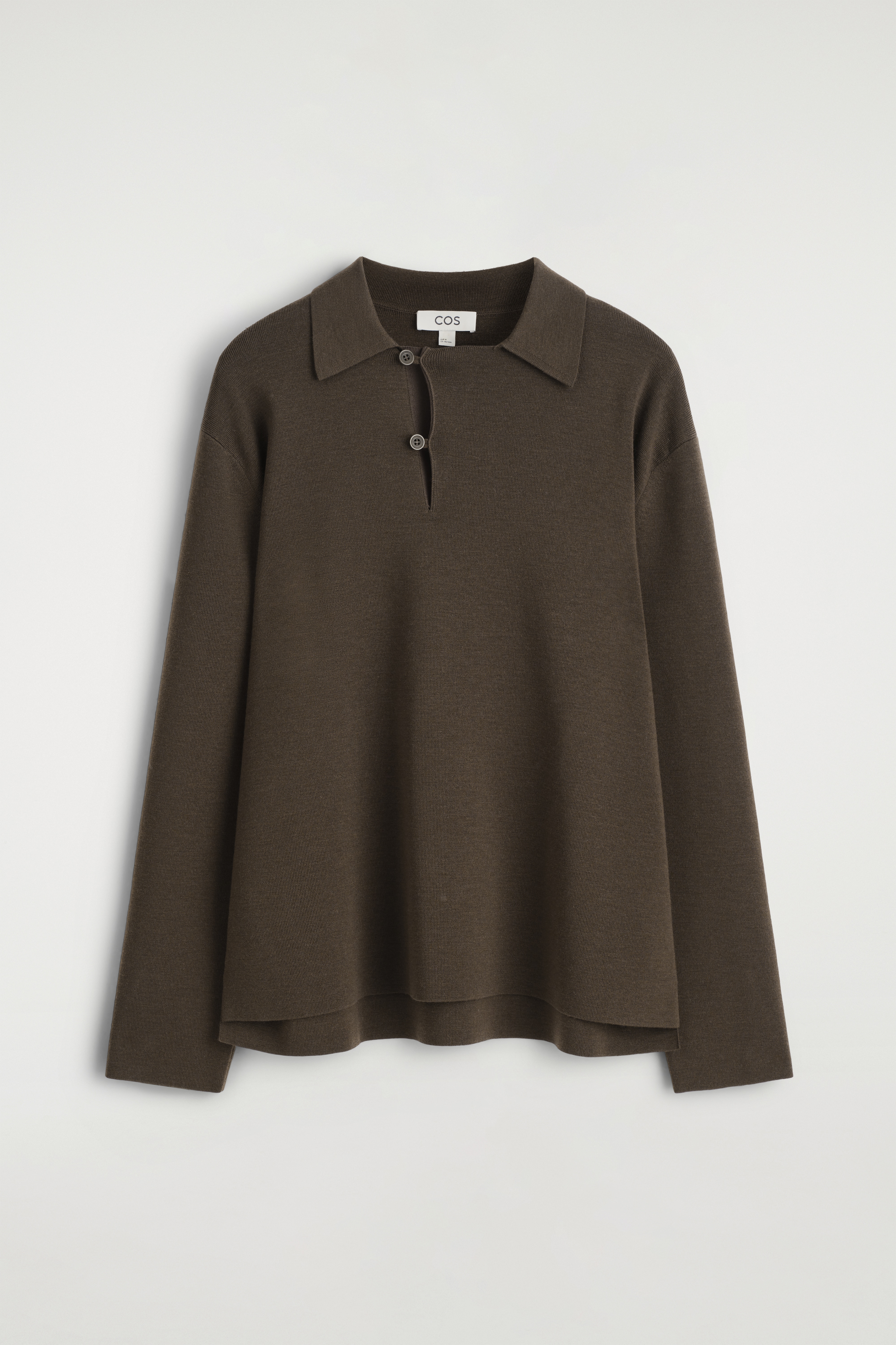 WOOL POLO JUMPER - ТЪМНО КАФЯВО