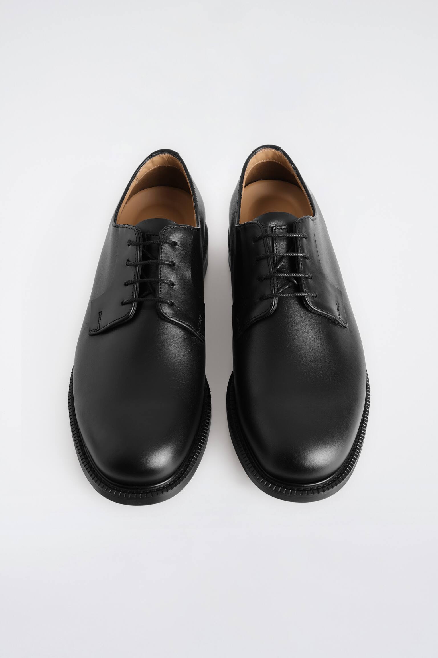 LEATHER DERBY SHOES - שחור - 5