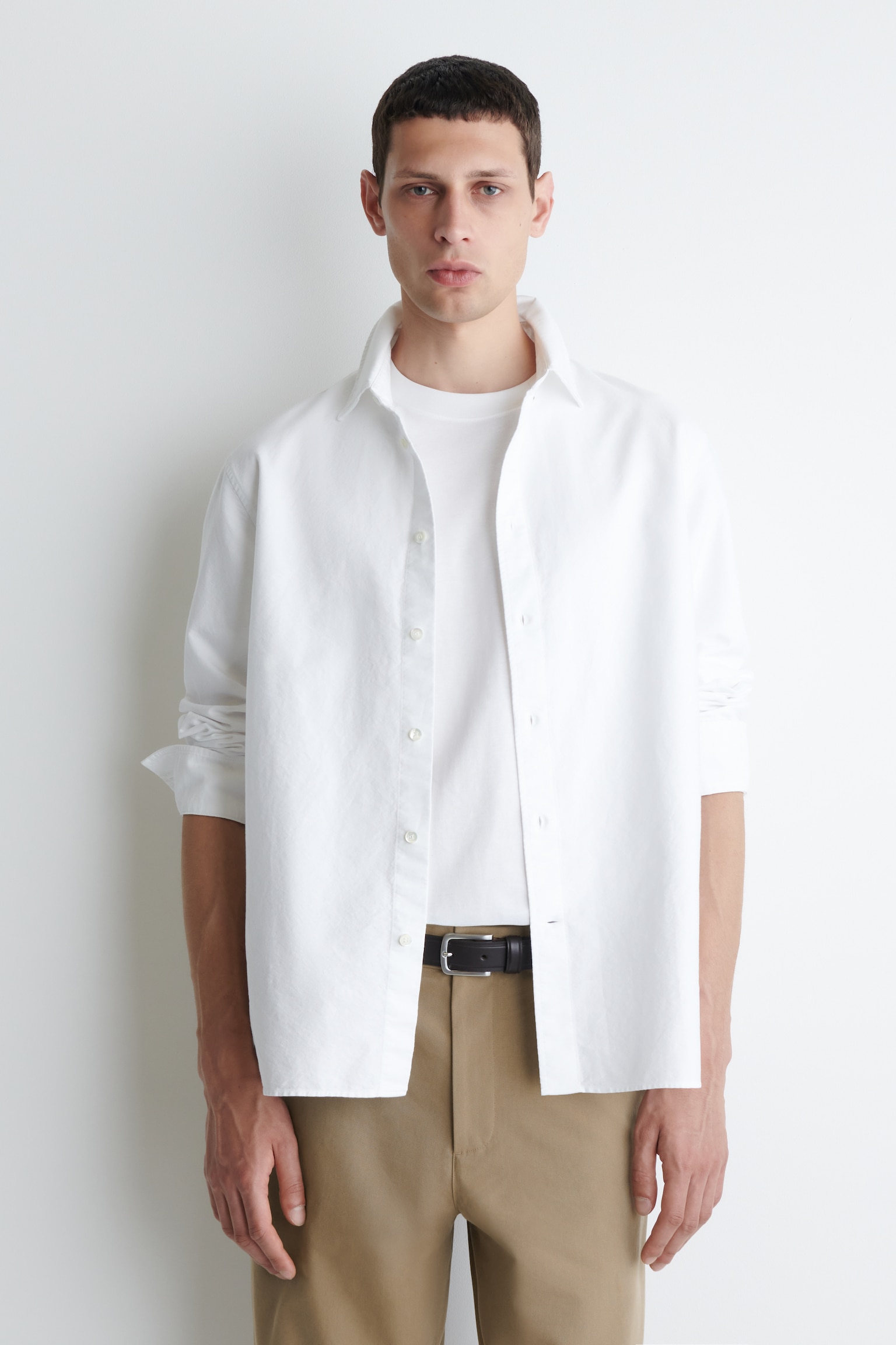COTTON OXFORD SHIRT - WHITE/BEIGE / WHITE / STRIPED