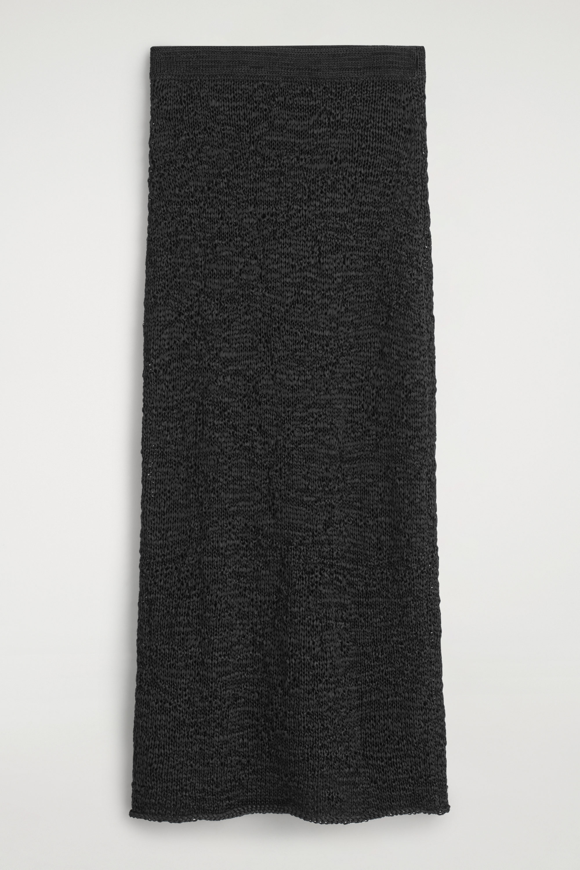 【PORTERNA】Cos knit long skirt TEXTURED OPEN-KNIT MIDI SKIRT - BLACK | COS
