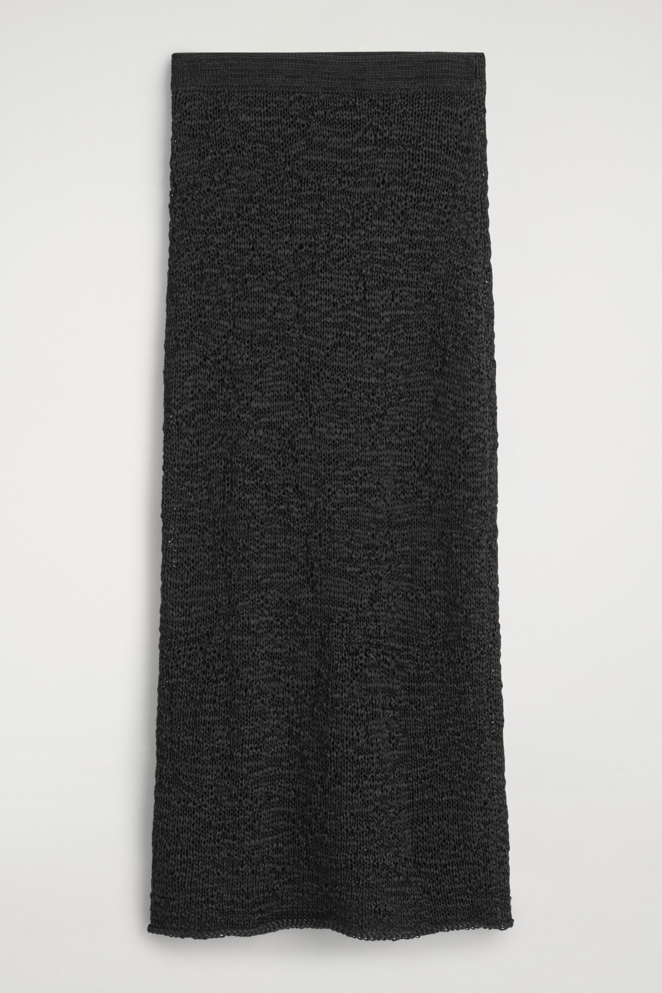 TEXTURED OPEN-KNIT MIDI SKIRT