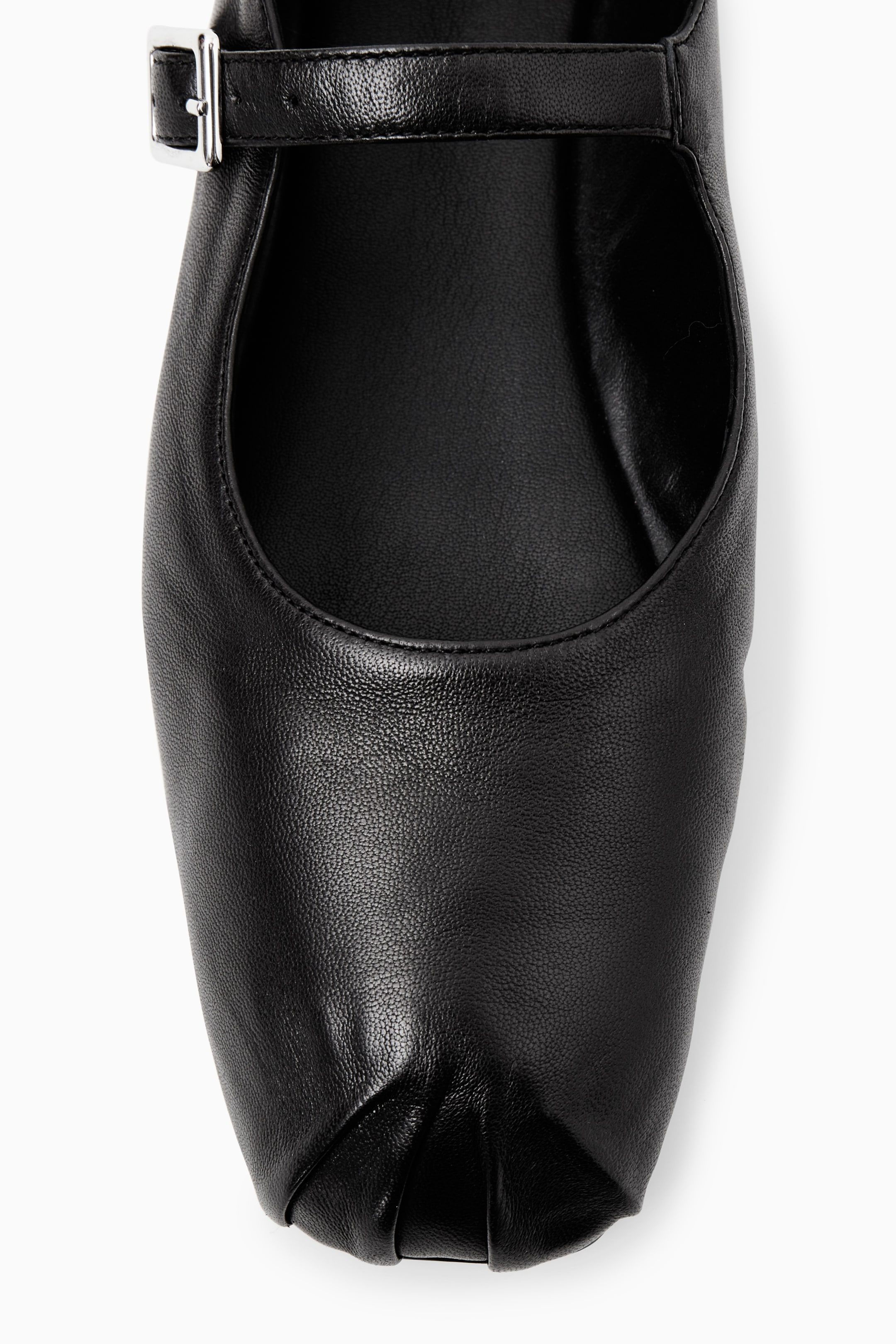 View larger image: PLEATED LEATHER MARY-JANE BALLET FLATS - BLACK - Ladies | H&M GB 5