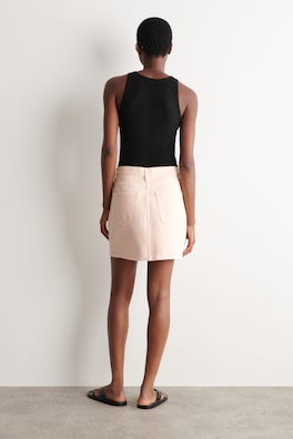 DENIM MINI SKIRT — LIGHT PINK 4
