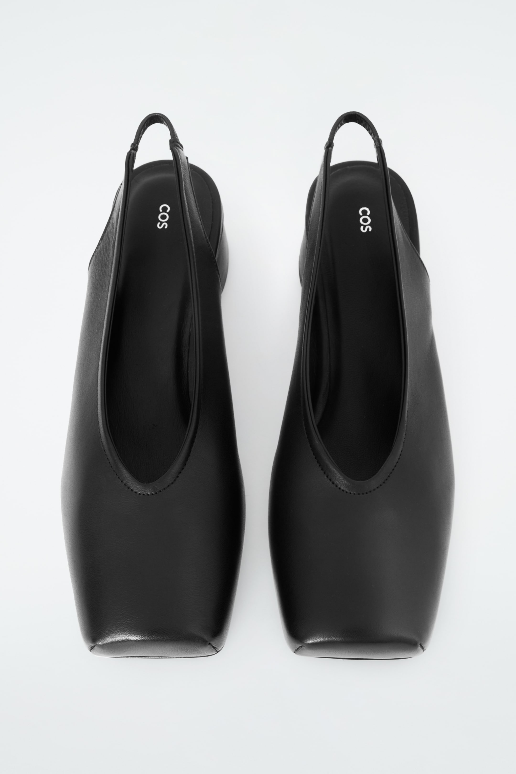 View larger image: SQUARE-TOE LEATHER HEELED BALLET PUMPS - BLACK - Ladies | H&M GB 3