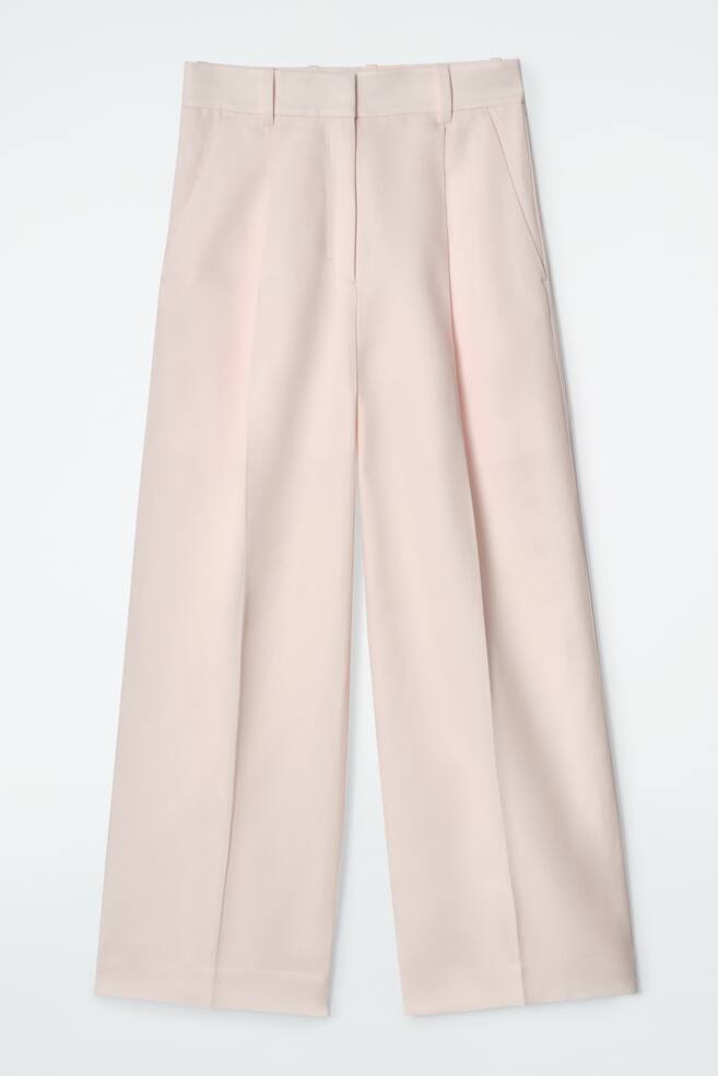 LOCKERE HOSE AUS LEINEN-MIX MIT WEITEM BEIN - HELLROSA/SCHWARZ MELIERT/ROSTBRAUN - 1