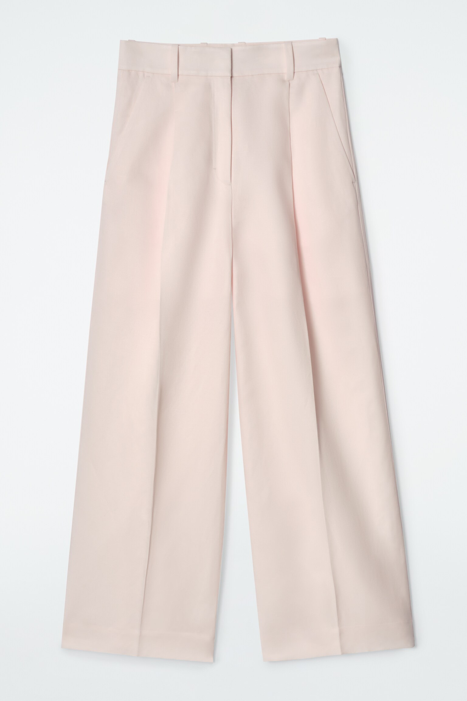 PANTALON LARGE EN LIN MÉLANGÉ DÉCONTRACTÉ - ROSE CLAIR/BLEU MARINE/NOIR - 2