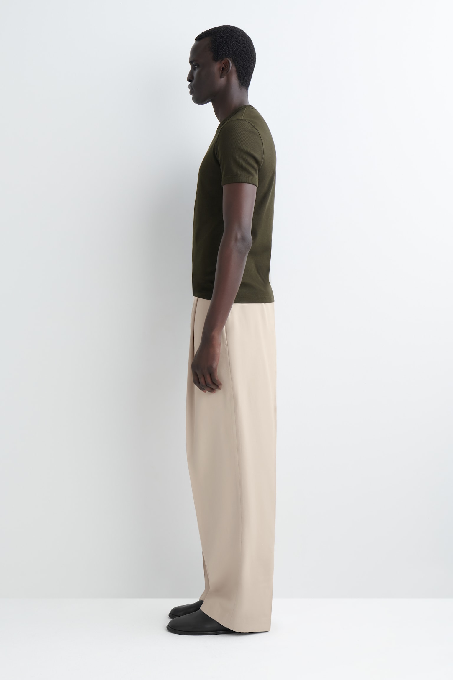 T-SHIRT SLIM EN COTON CÔTELÉ - KAKI FONCÉ/BLANC/NOIR/BLEU MARINE/KAKI/GRIS CLAIR/TAUPE FONCÉ - 6