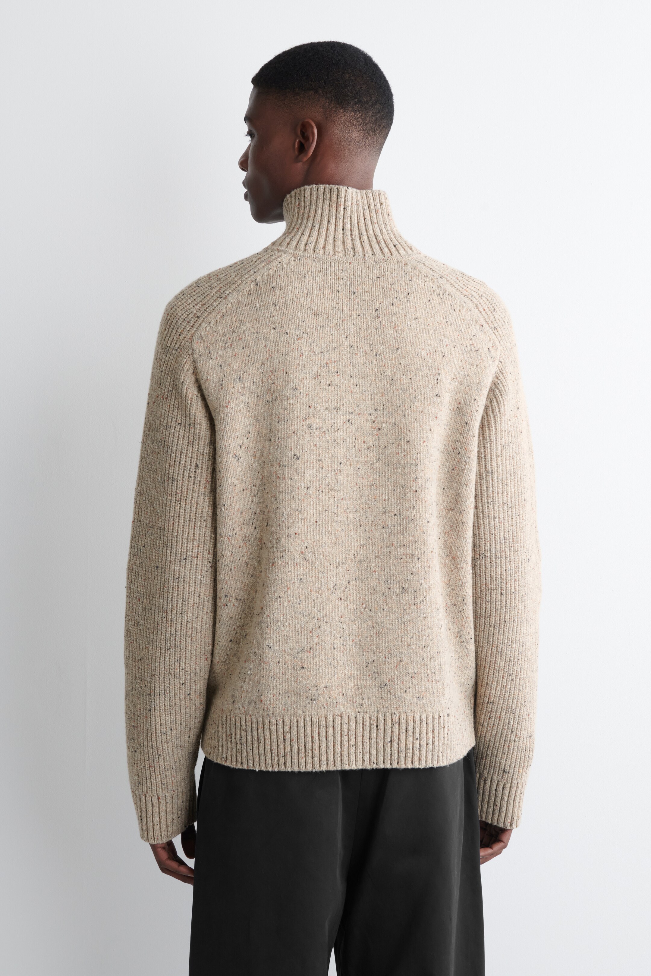 Agrandir l'image: CARDIGAN DEMI-ZIPPÉ EN LAINE EFFET DONEGAL - BEIGE CHINÉ - HOMME | H&M FR 4
