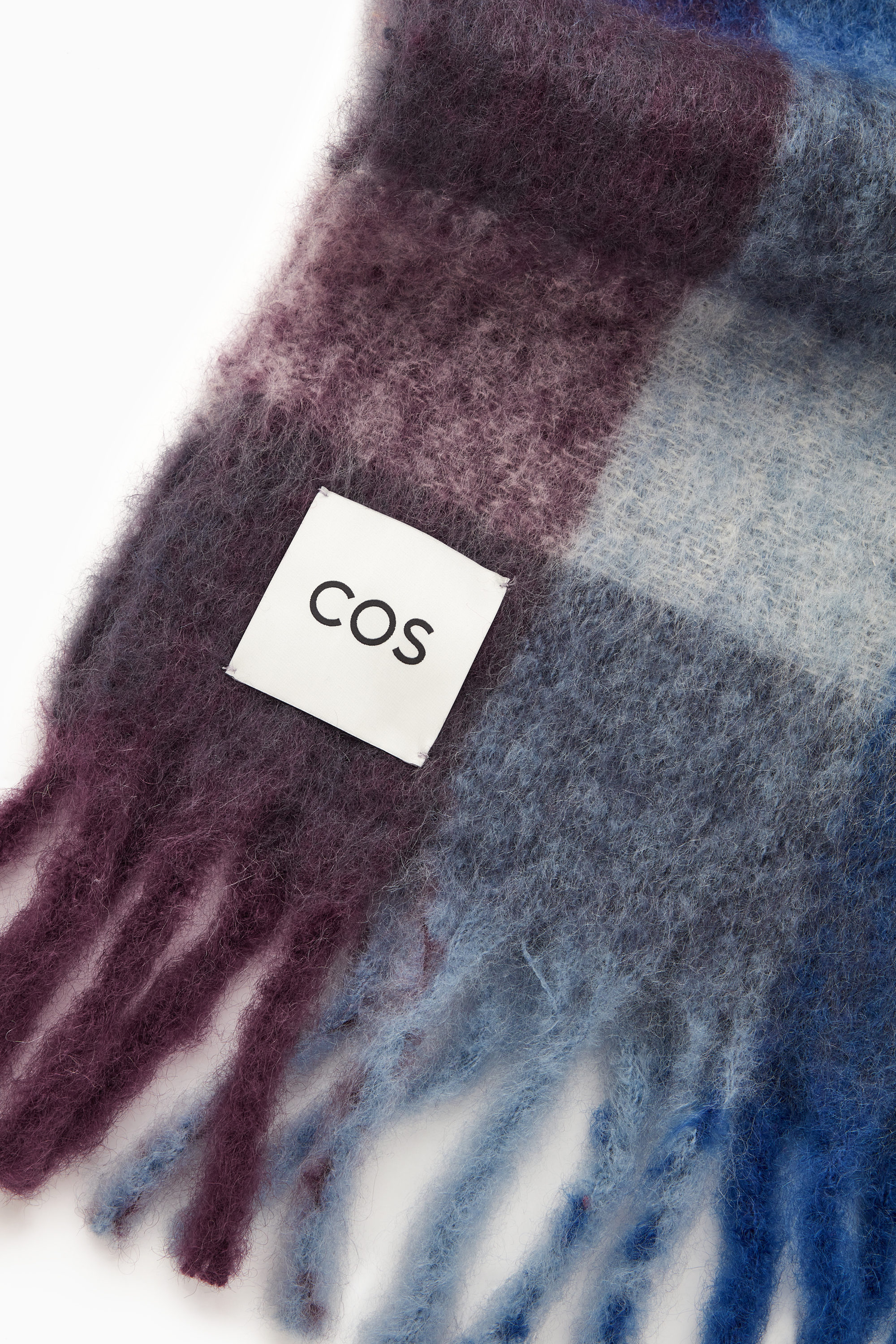 OVERSIZED MOHAIR-BLEND SCARF - BLUE / CHECK | COS