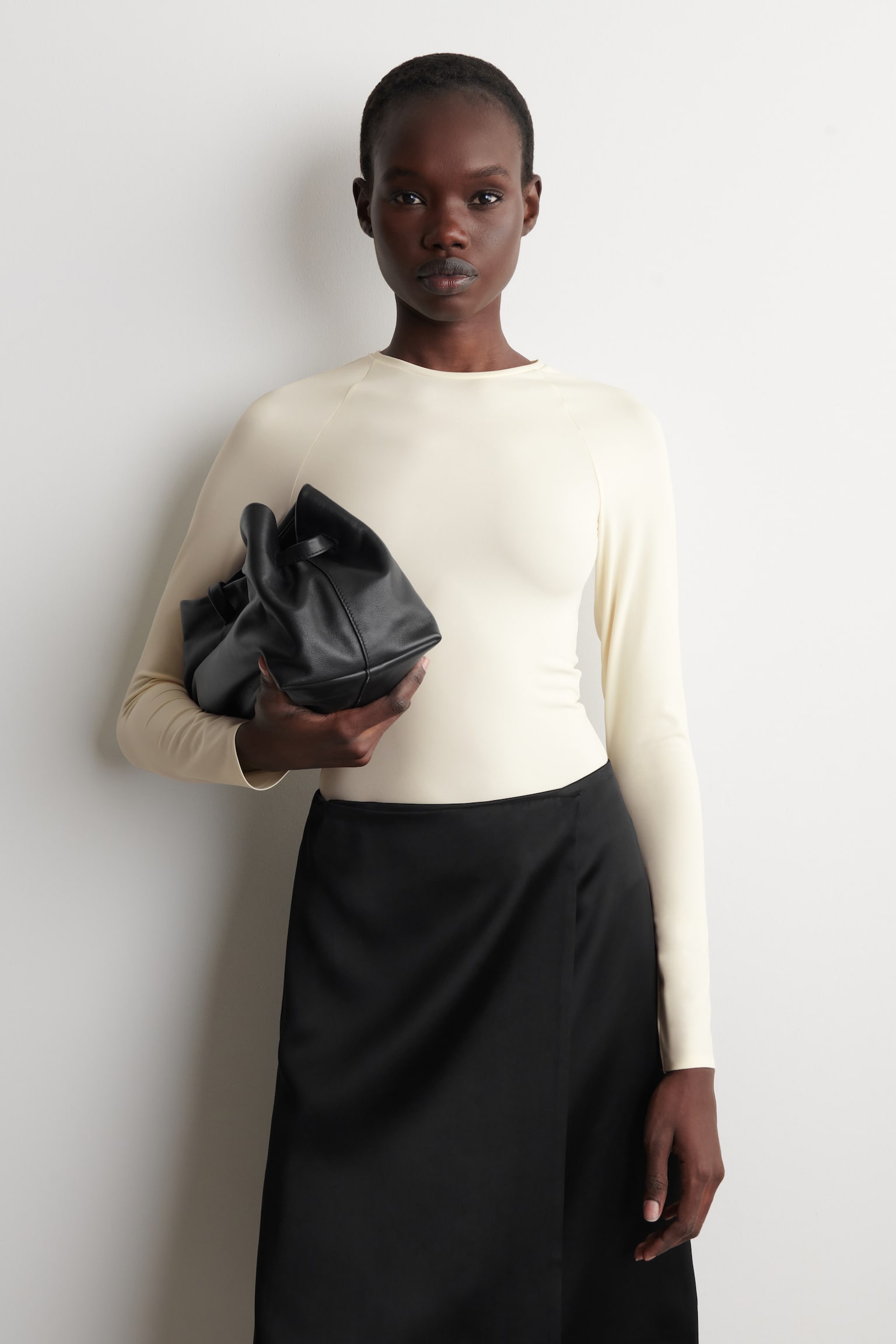 Top met lange mouwen van technisch jersey - ECRU - 1