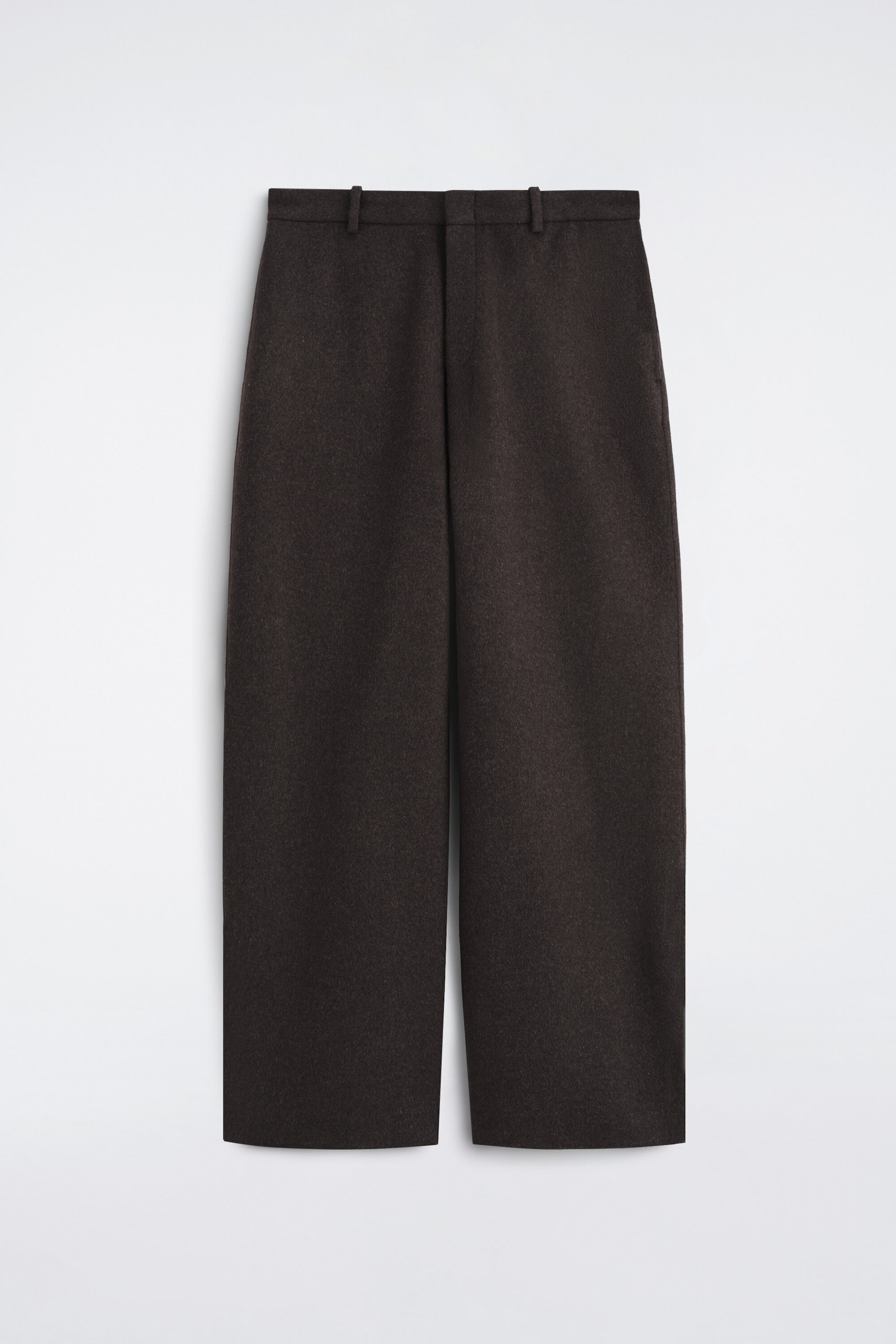 DOUBLE-FACED WOOL RELAXED-FIT WIDE-LEG TROUSERS