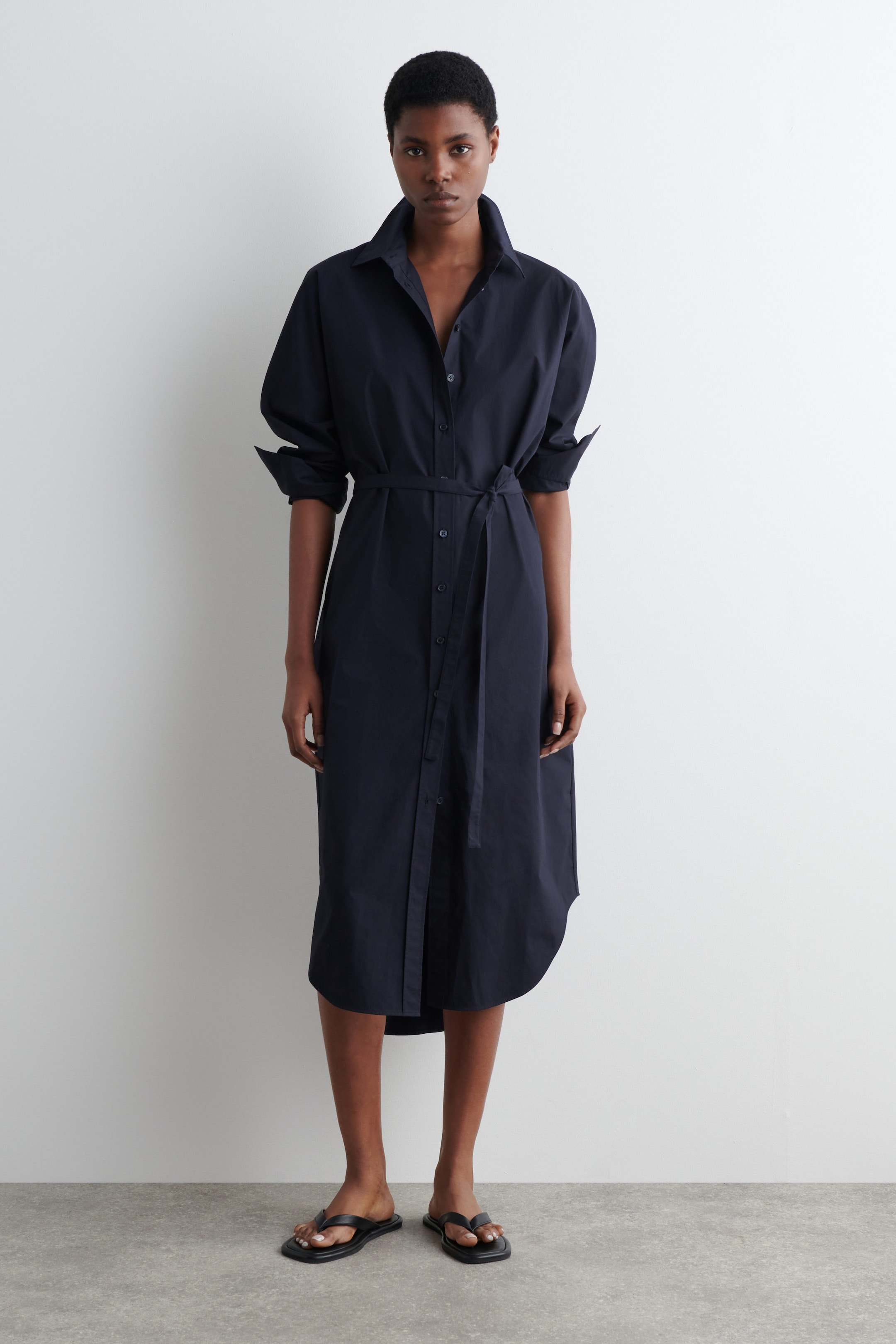 RELAXED COTTON SHIRT DRESS