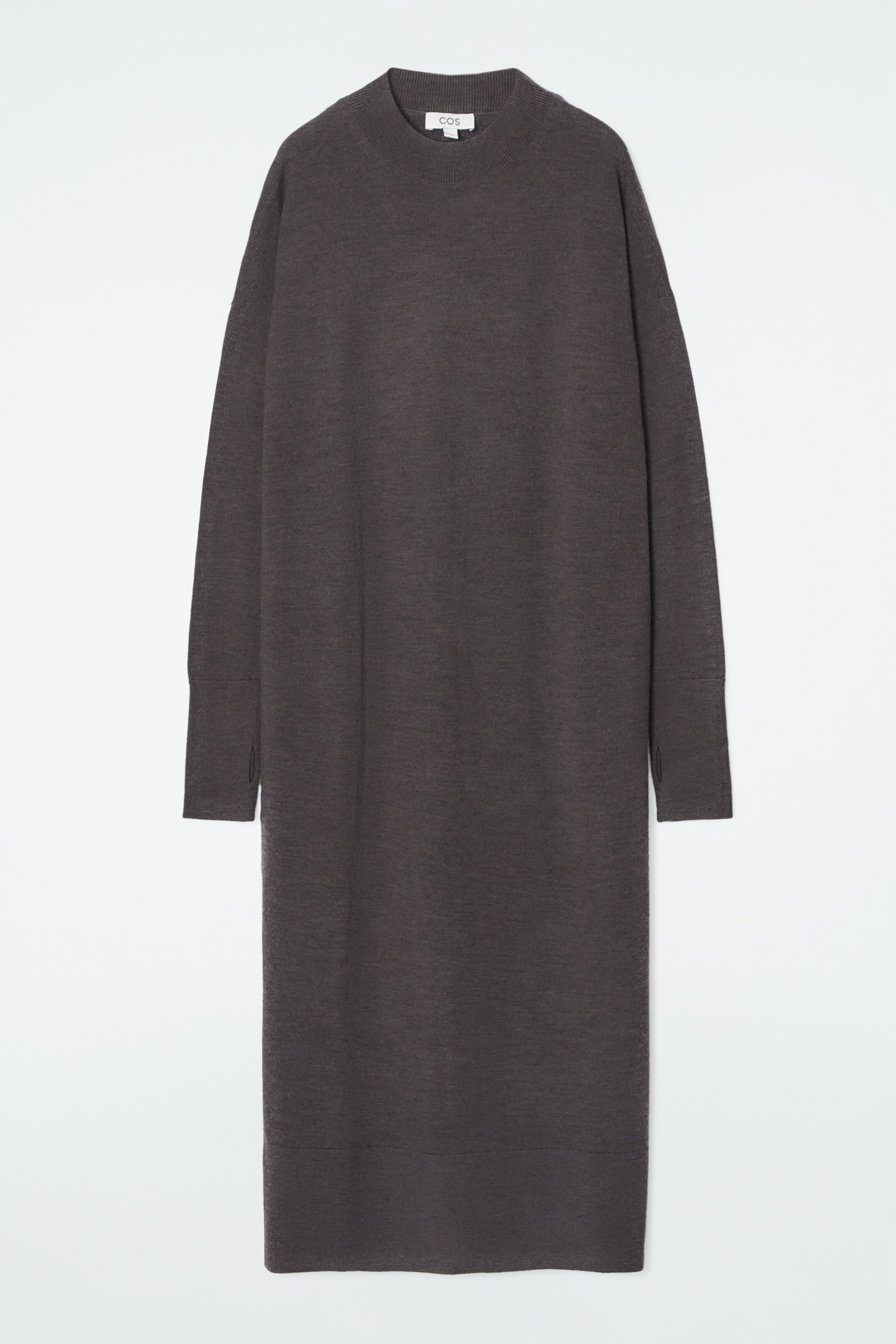 Ingrandisci l'immagine: MERINO WOOL MIDI DRESS - BROWN MÉLANGE - DONNA | H&M CH 1