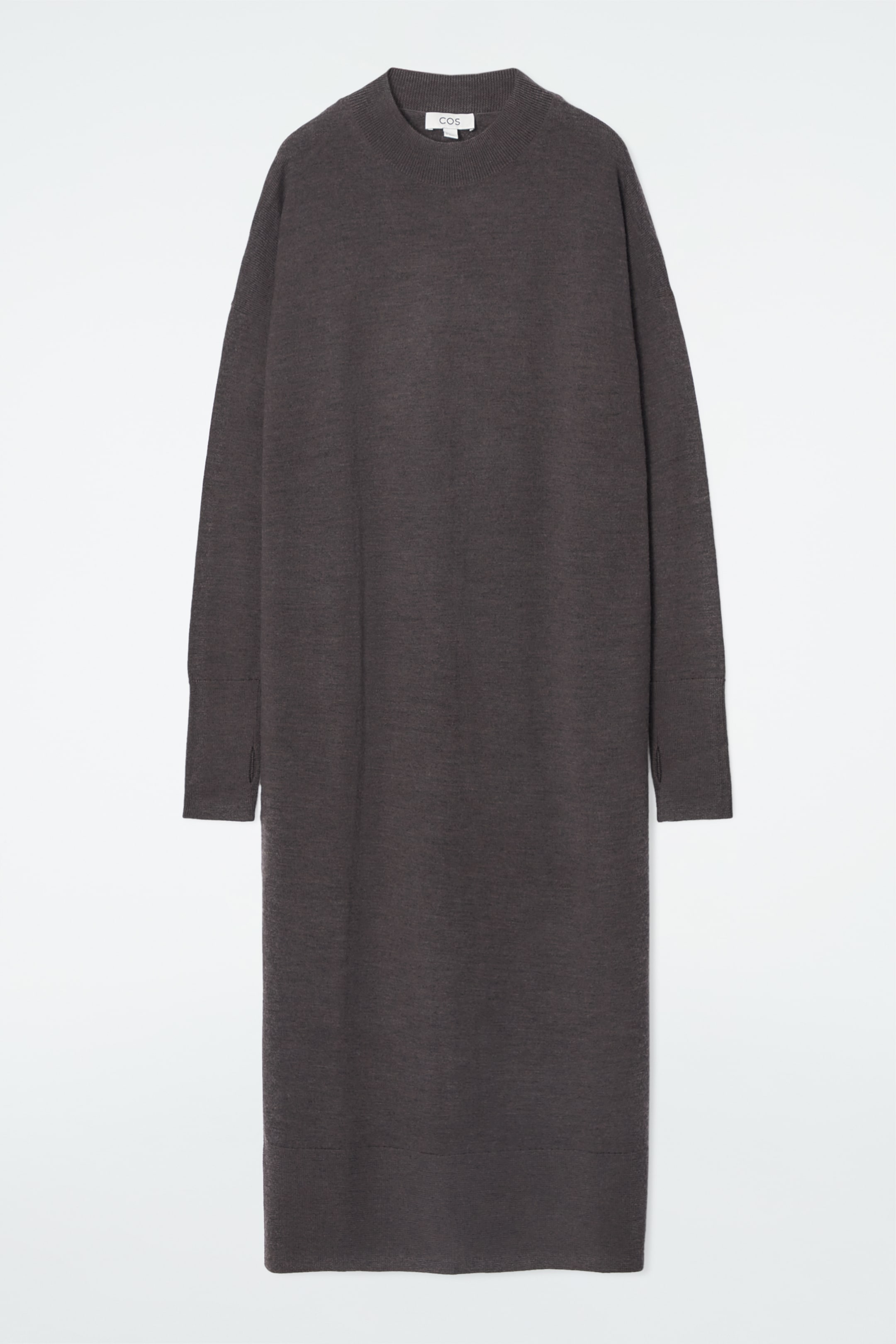 Agrandir l'image: ROBE MIDI EN LAINE MÉRINOS - BRUN CHINÉ - FEMME | H&M CH 1