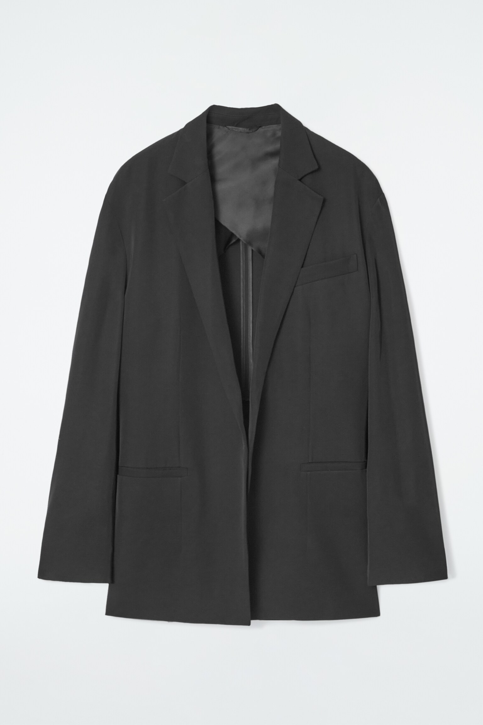 OVERSIZED TIE-FRONT BLAZER - BLACK/KHAKI GREEN