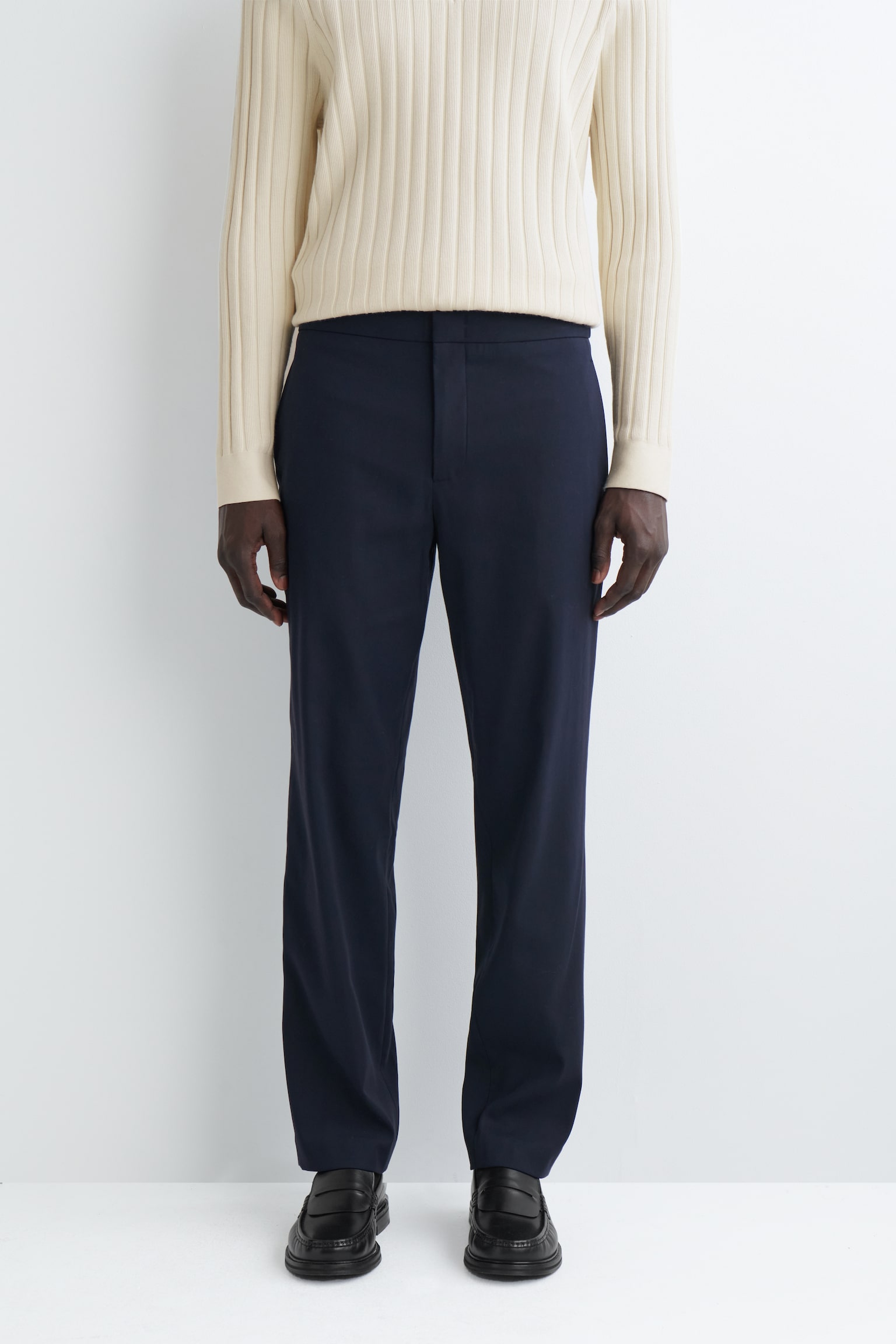 PANTALÓN DE ALGODÓN SLIM FIT - AZUL MARINO/NEGRO - 6