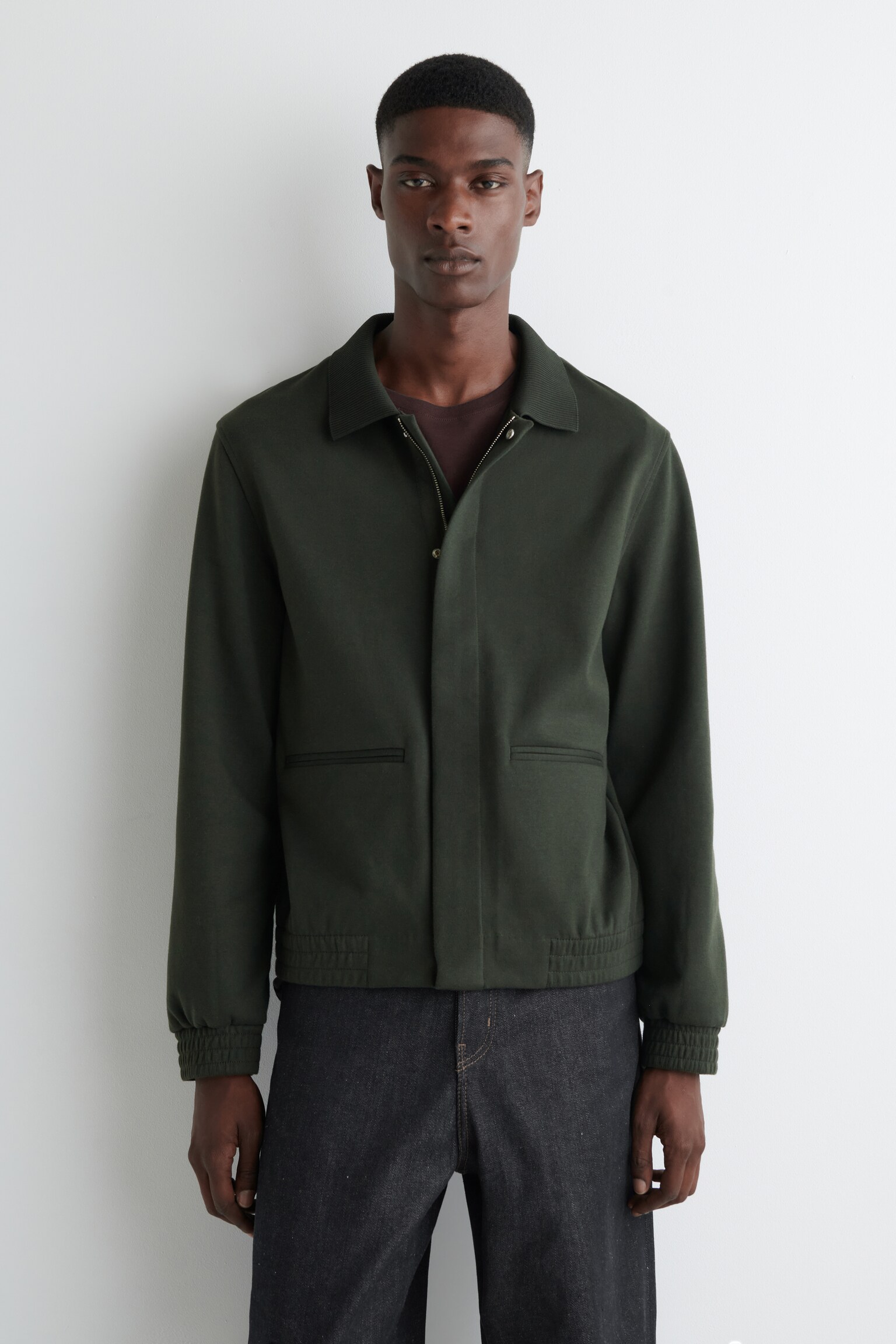 VESTE HARRINGTON EN MAILLE - VERT FONCÉ/BLEU MARINE - 6