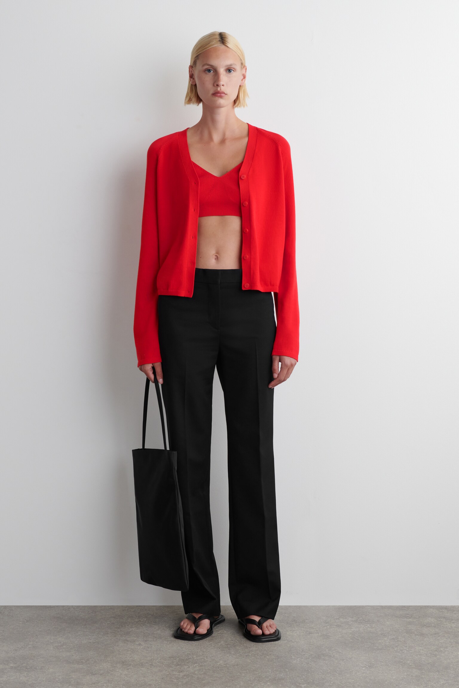BRALETTE IN MAGLIA DI COTONE - ROSSO/BLU NAVY - 7