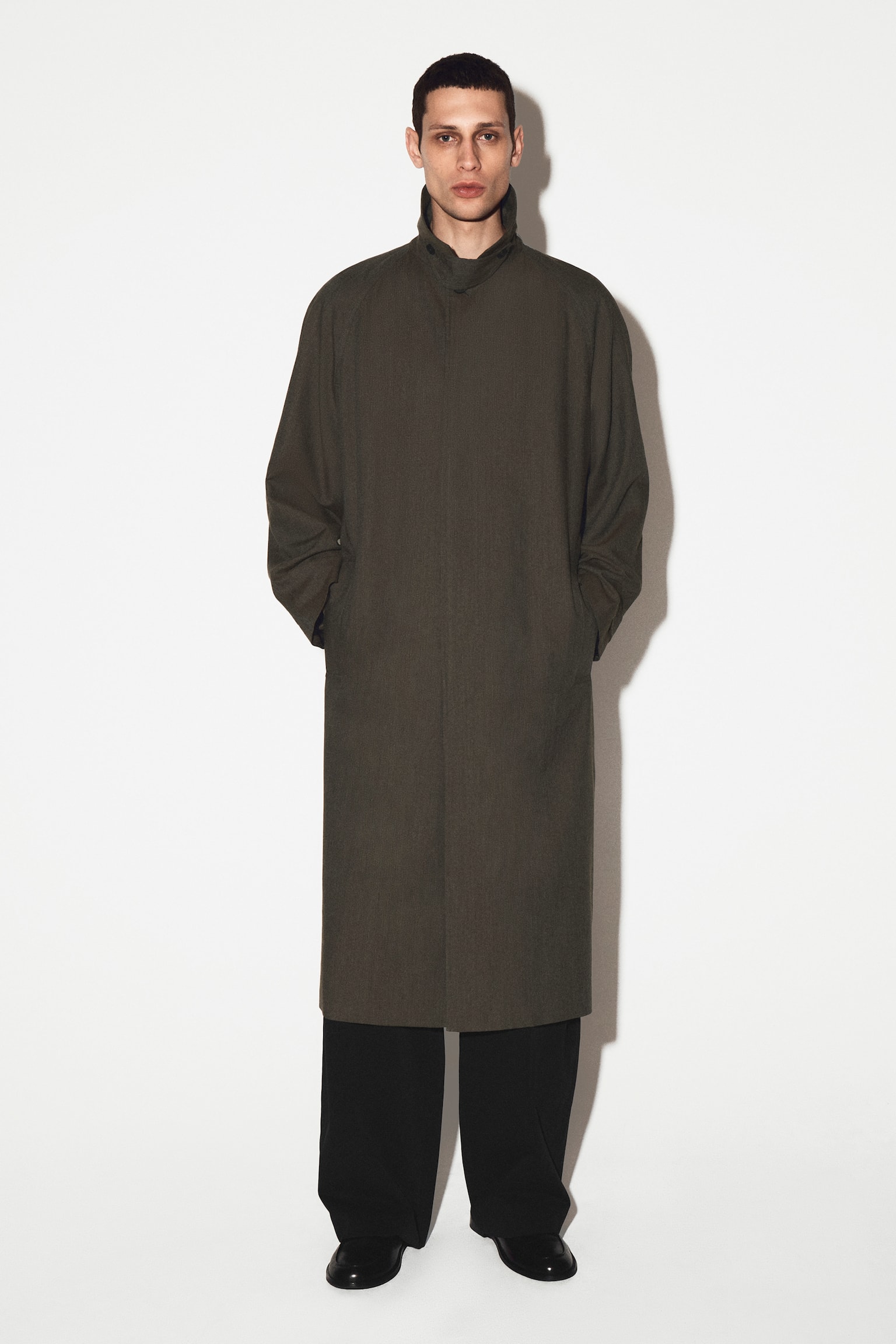 LIGHTWEIGHT COTTON-HERRINGBONE TRENCH COAT - 8