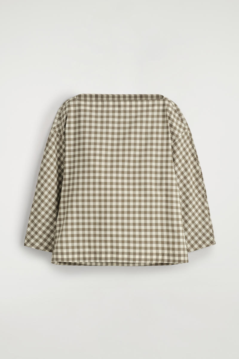 Cos Blouse À Col Bateau En Coton In Beige In Sand