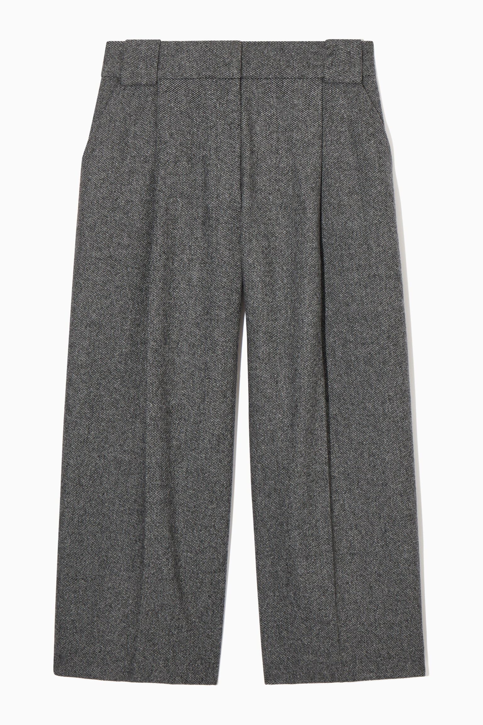REGULAR WOOL-FLANNEL WIDE-LEG CULOTTES - WHITE / BLACK/DARK GREY / CHECKED - 1