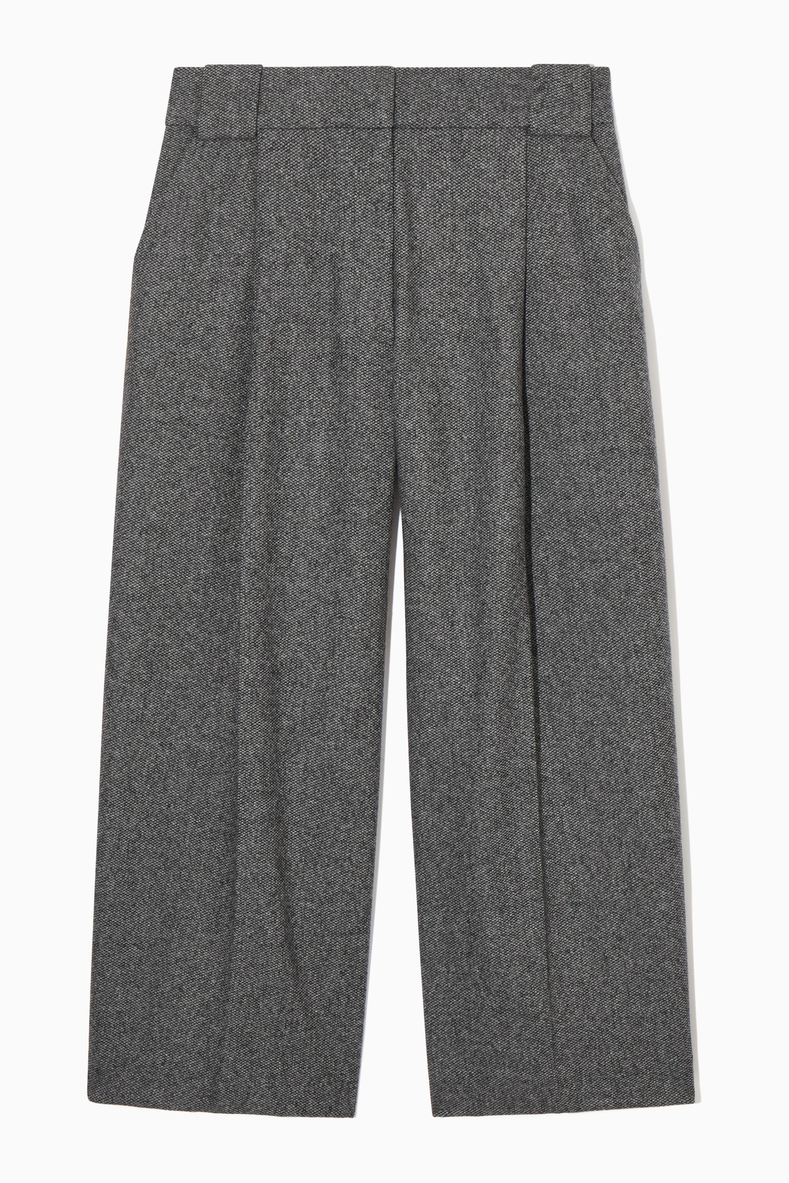 REGULAR WOOL-FLANNEL WIDE-LEG CULOTTES - WHITE / BLACK