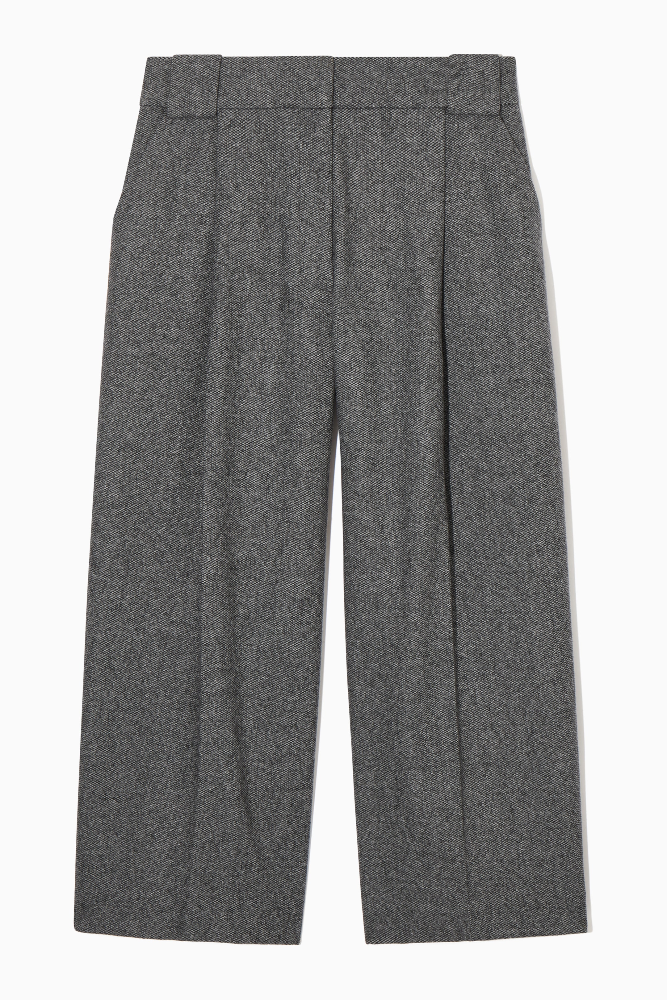 View larger image: REGULAR WOOL-FLANNEL WIDE-LEG CULOTTES - WHITE / BLACK - Ladies | H&M GB 1