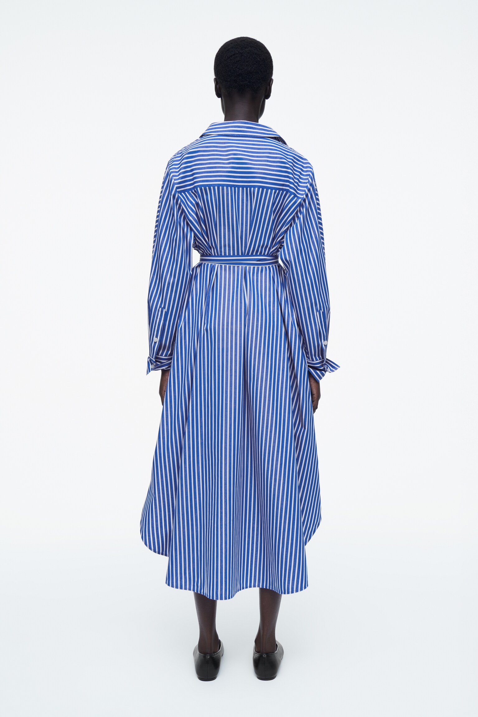 ROBE-CHEMISE DÉCONTRACTÉE EN COTON - BLEU / RAYÉ/BLEU MARINE - 4