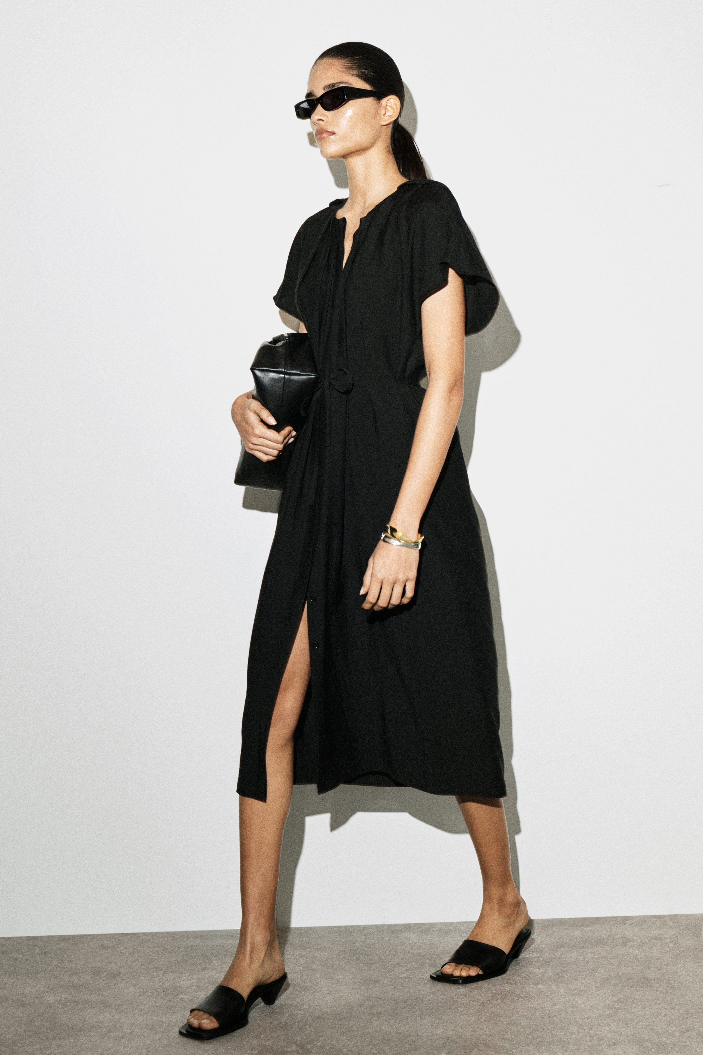 open lace back dress Mini Dress With Pleats