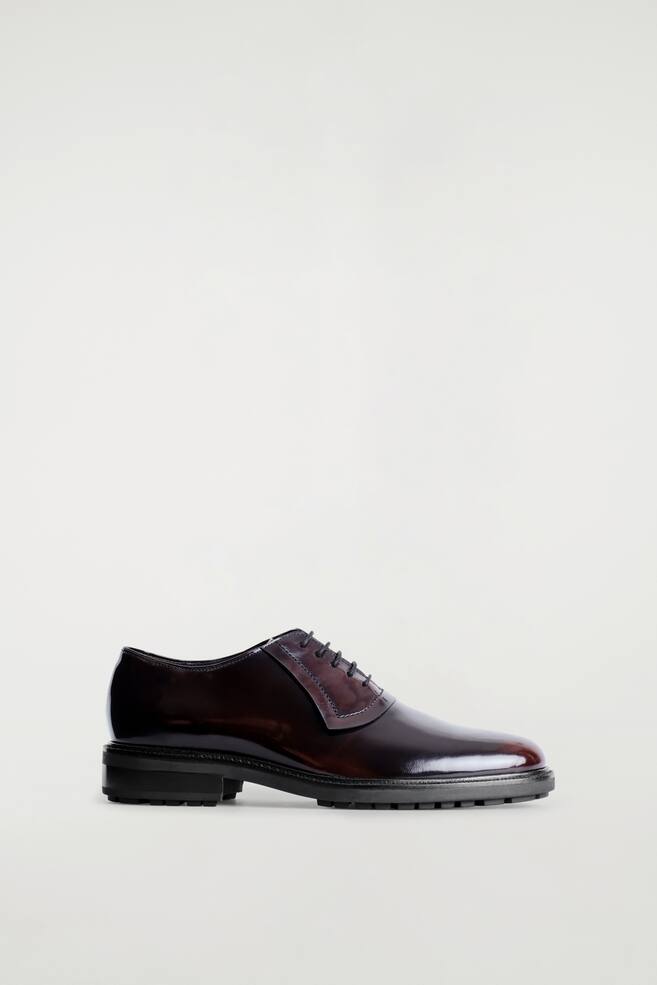 CHAUSSURES OXFORD EN CUIR - LIE-DE-VIN/NOIR - 1
