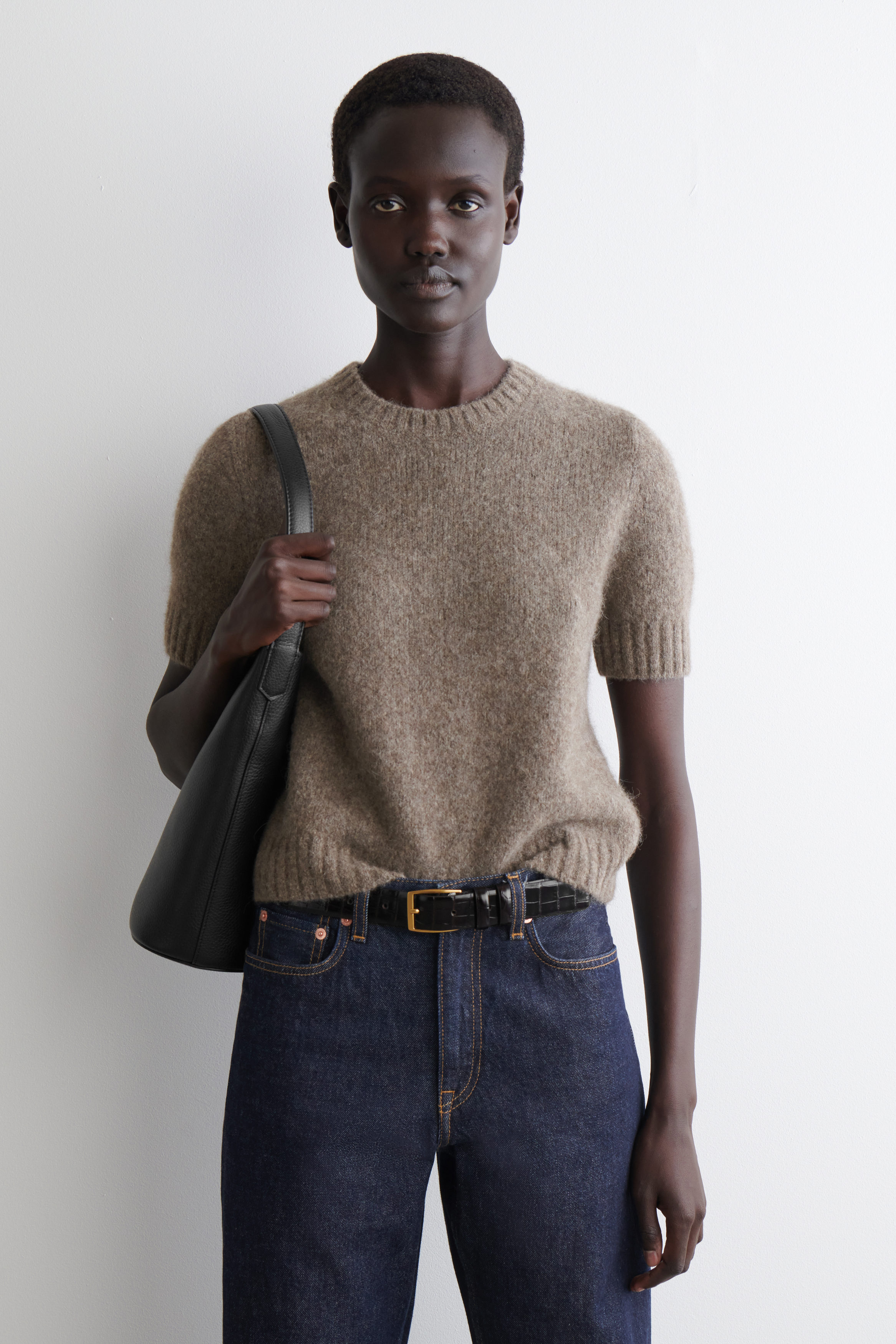 TAUPE トープ Melange Yarn H/S Crew Knit 02 TAUPE トープ Melange Yarn H/S Crew Knit 02 TAUPE/トープ