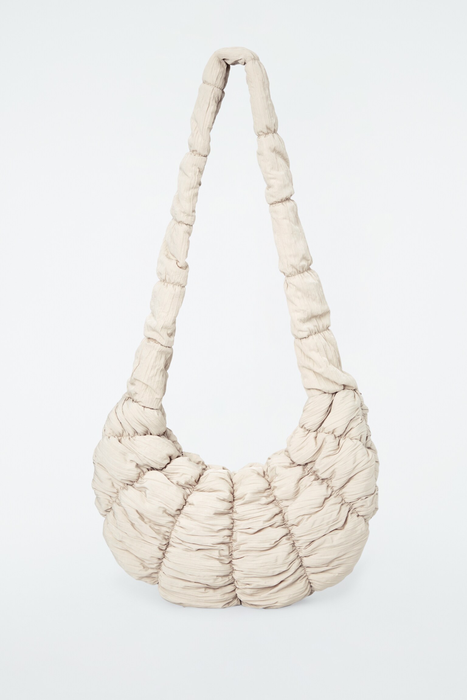 SAC BANDOULIÈRE RIPPLE - NYLON - ÉCRU/ROUGE