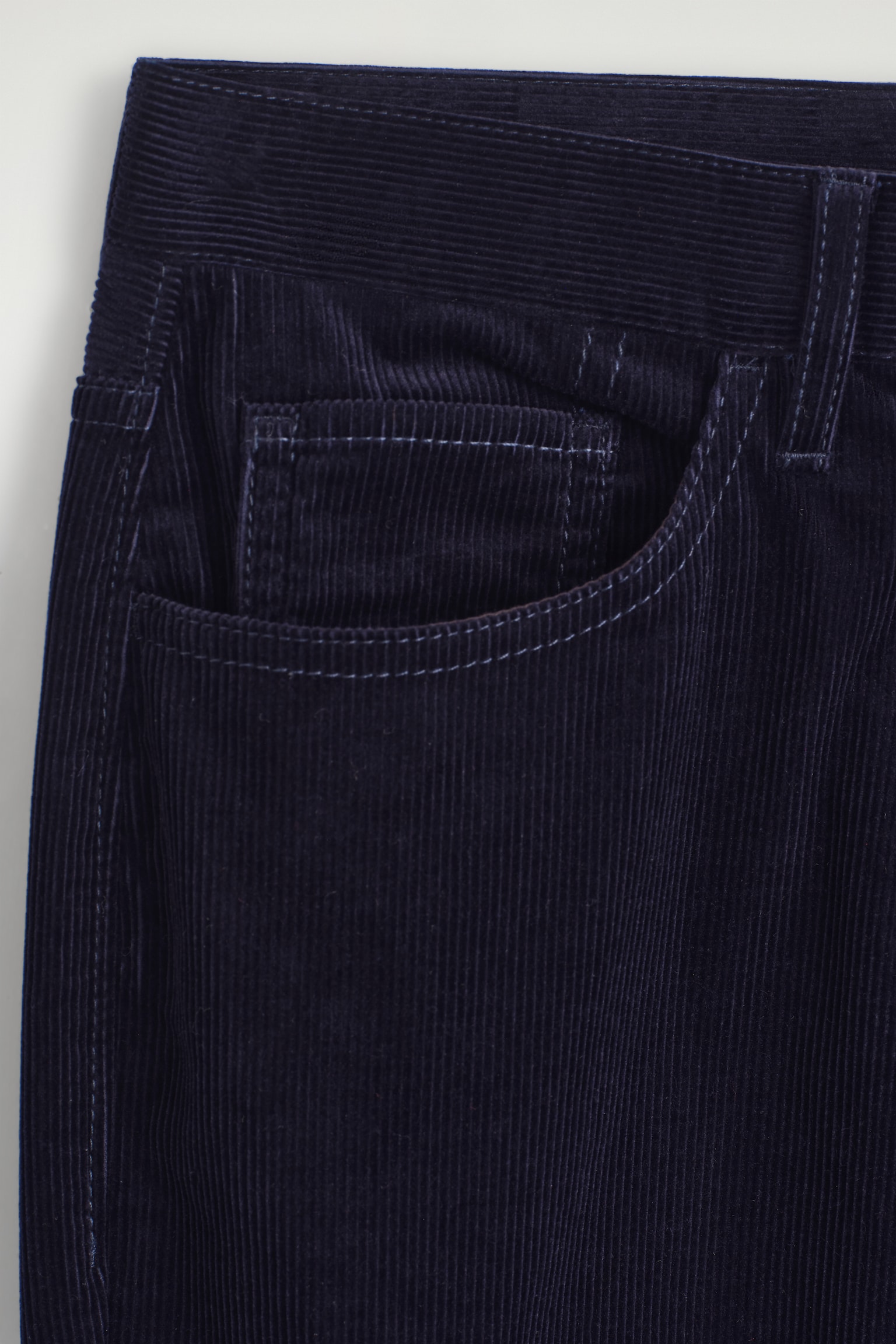 PANTALON DROIT EN VELOURS CÔTELÉ - BLEU MARINE - 4