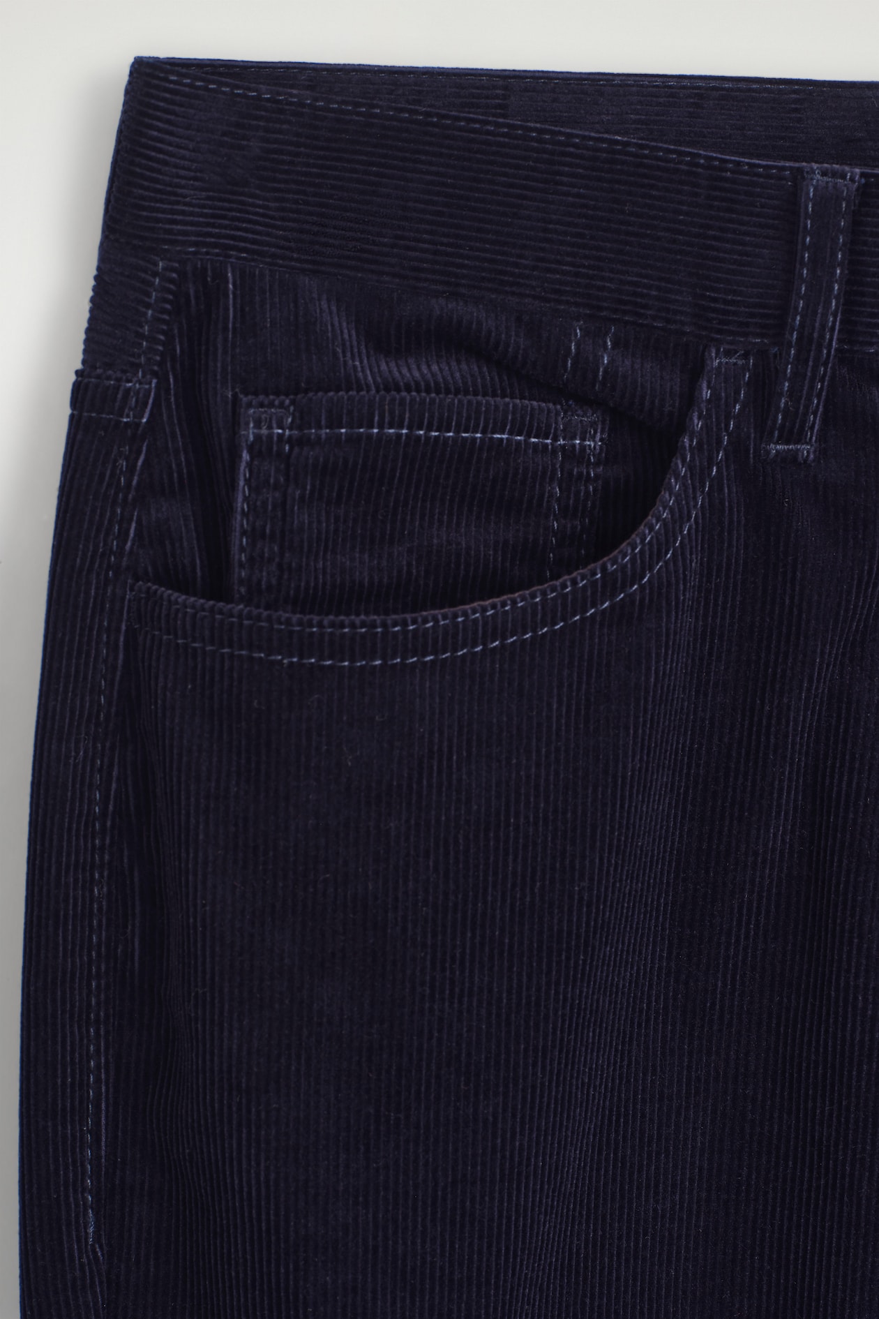 CORDUROY STRAIGHT-LEG TROUSERS — NAVY