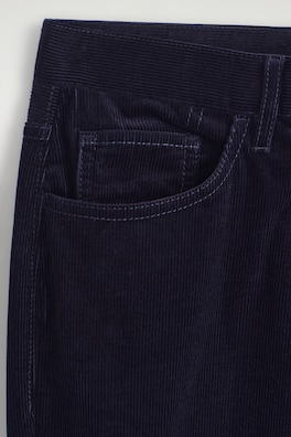 CORDUROY STRAIGHT-LEG TROUSERS — NAVY 1