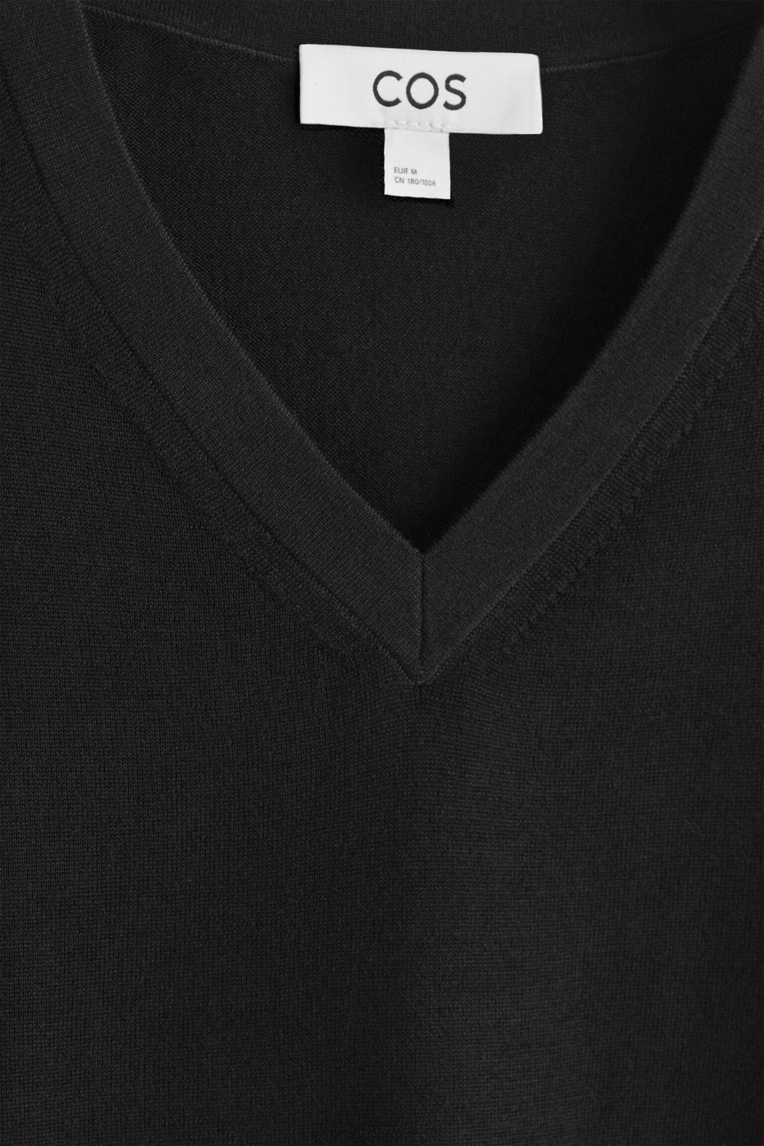 PULL À COL EN V SLIM EN LAINE MÉRINOS - NOIR/VERT FONCÉ - 7