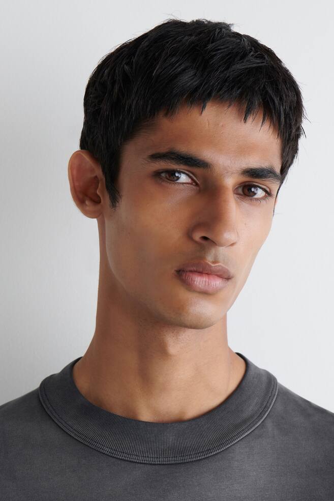 CAMISETA OVERSIZE DE ALGODÓN EFECTO LAVADO - NEGRO - 4