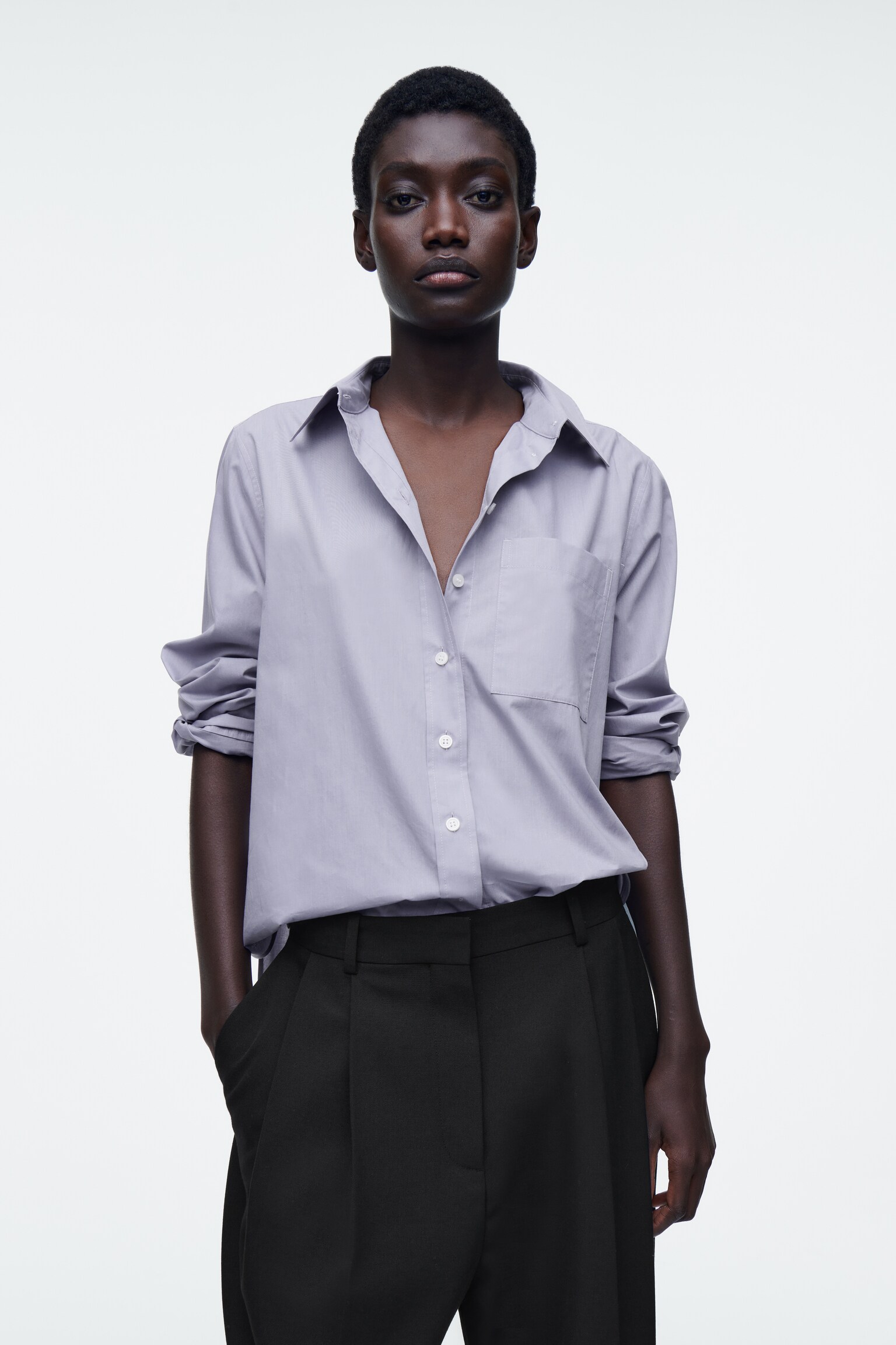 CAMISA ESTRUCTURADA DE ALGODÓN PIMA - VIOLETA/BLANCO/AZUL / RAYAS/MARFIL / RAYA DIPLOMÁTICA/ROSA