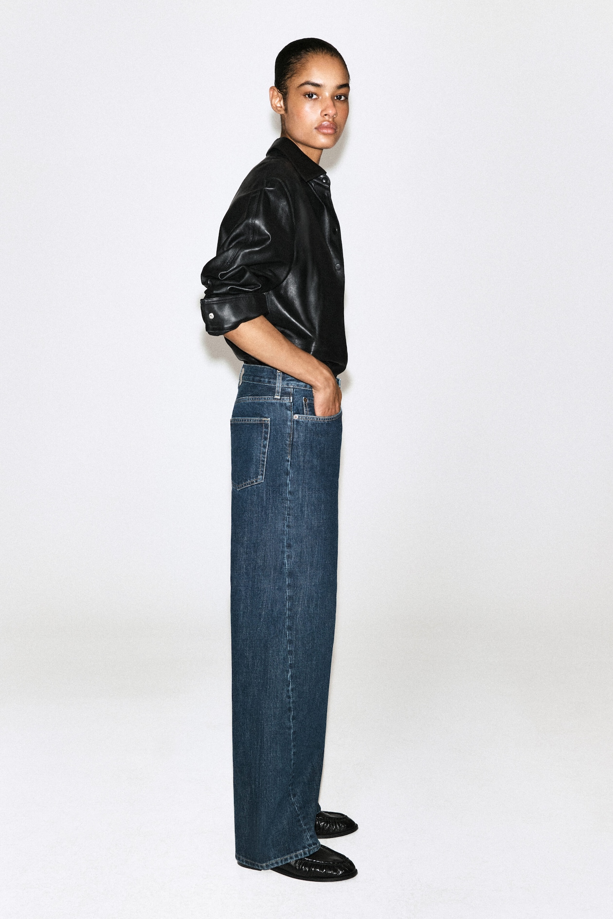 FACADE STRAIGHT-LEG JEANS — DARK BLUE