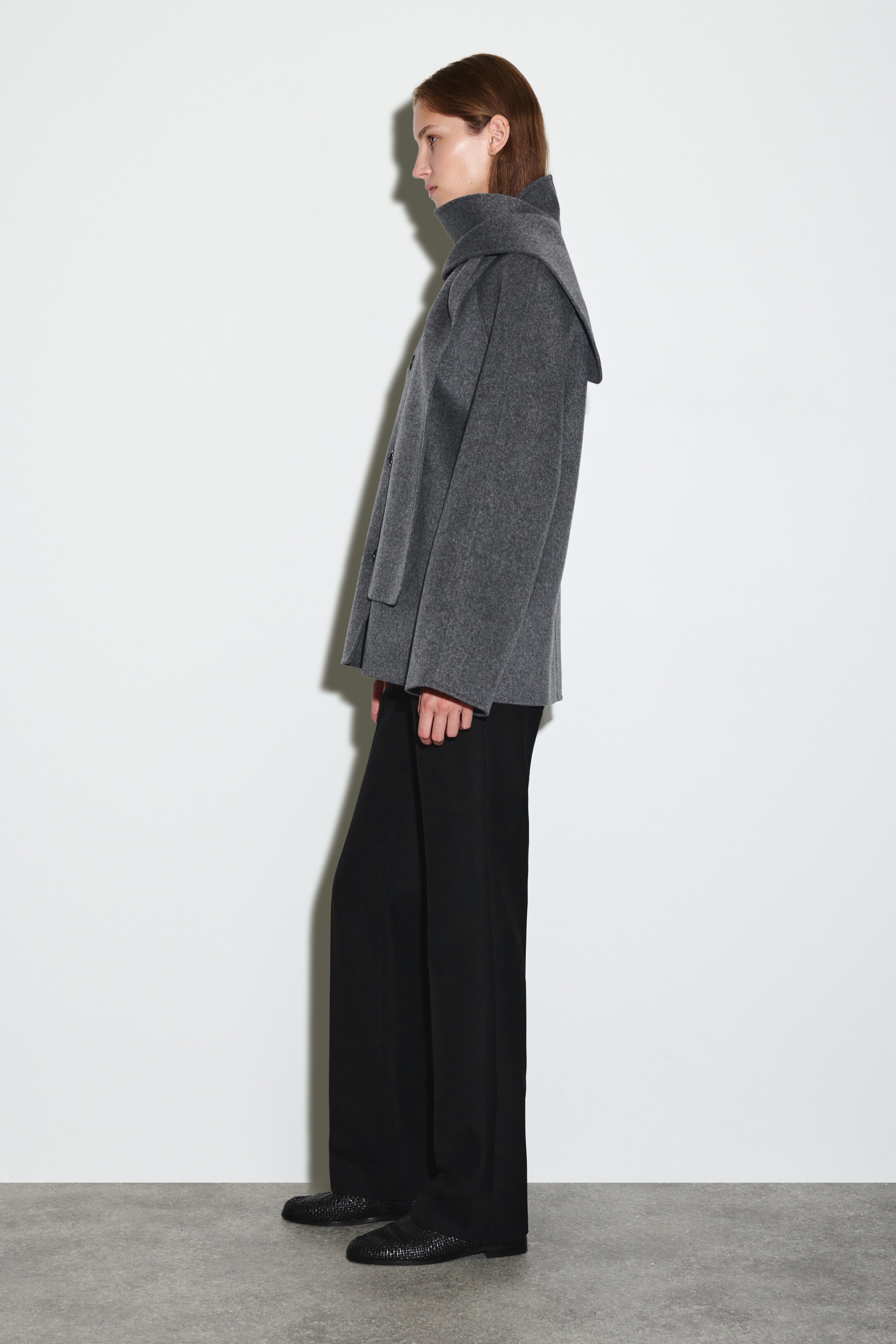 Visualizza immagine più grande: GIACCA CORTA CON SCIARPA IN LANA DOPPIATA - GRIGIO - DONNA | H&M IT 5